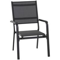 Gartensessel Stapelbar Tesoro Aluminium/textil - Anthrazit/Schwarz, KONVENTIONELL, Kunststoff/Textil (63/97/67cm) - Siena Garden