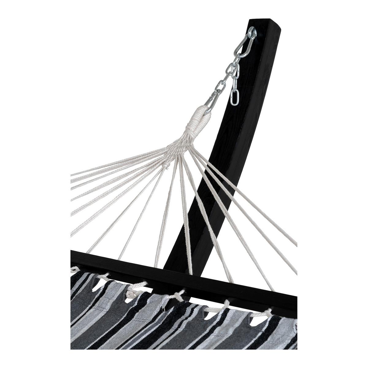 Hängematte Tripoli Schwarz B: 12 Cm - Schwarz, MODERN, Holz/Kunststoff (12/320cm) - MID.YOU