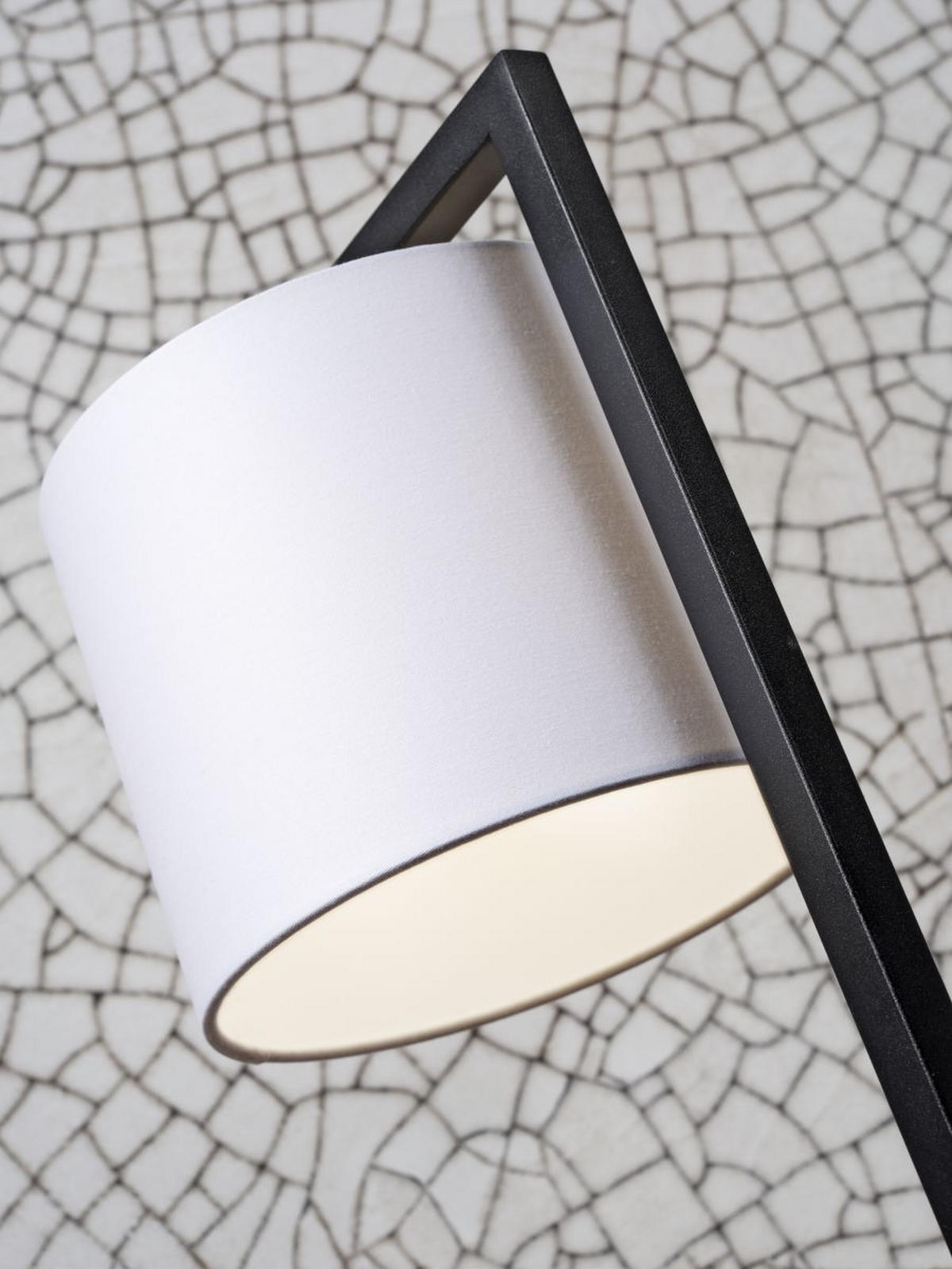 Tischlampe Boston Weiß mit Schalter - Schwarz/Weiß, Basics, Textil/Metall (17/44cm) - It's about Romi