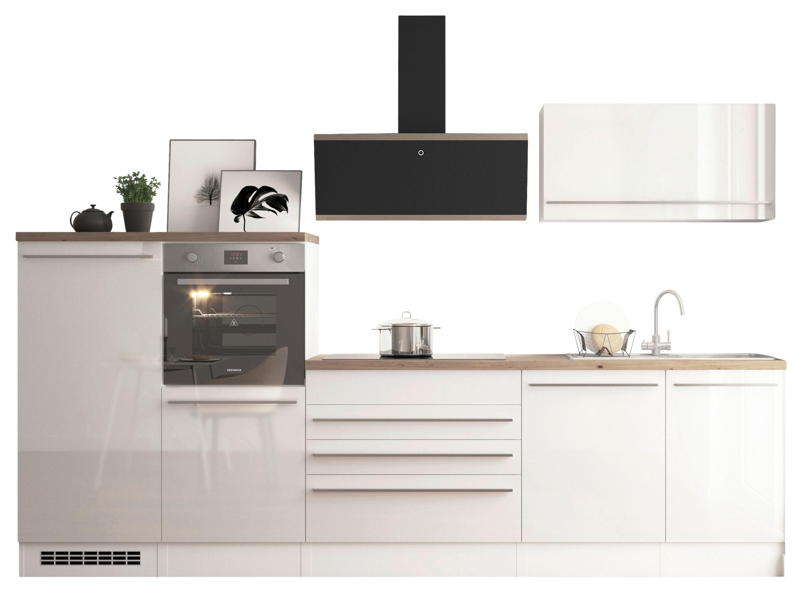 Küchenblock Gabriel Weiß B: 320 Cm - Wildeiche/Weiß, Design, Holzwerkstoff (320cm) - Respekta