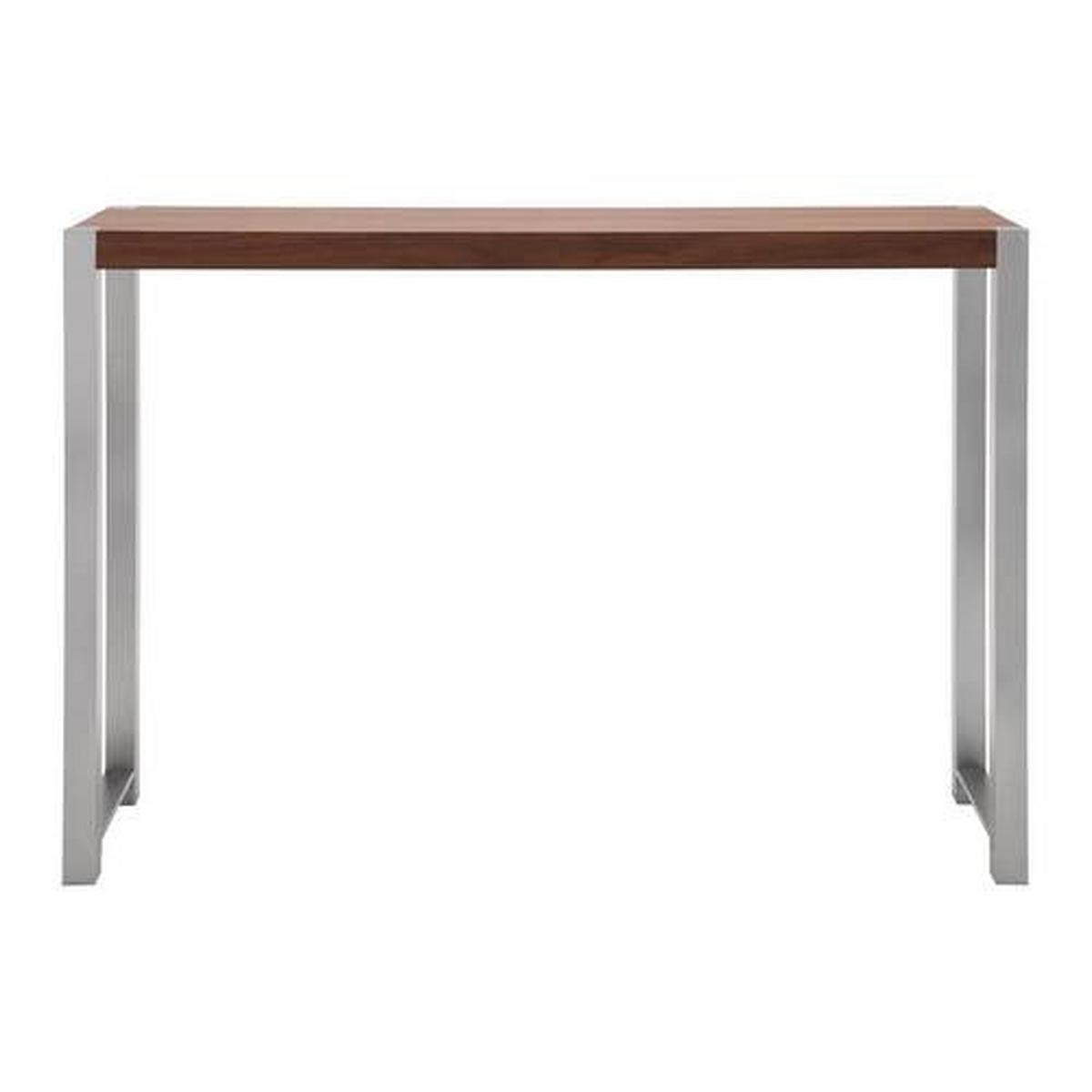 Barový stôl ENORA 40x150 cm - farba ušľachtilej ocele/farba vlašského orecha, Modern, kov/drevo (150/100/40cm) - Bessagi Home