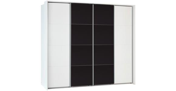 Schwebetürenschrank 361cm Bensheim, Weiß/basalt - Dunkelgrau/Weiß, MODERN, Glas/Holzwerkstoff (361/230/62cm) - James Wood