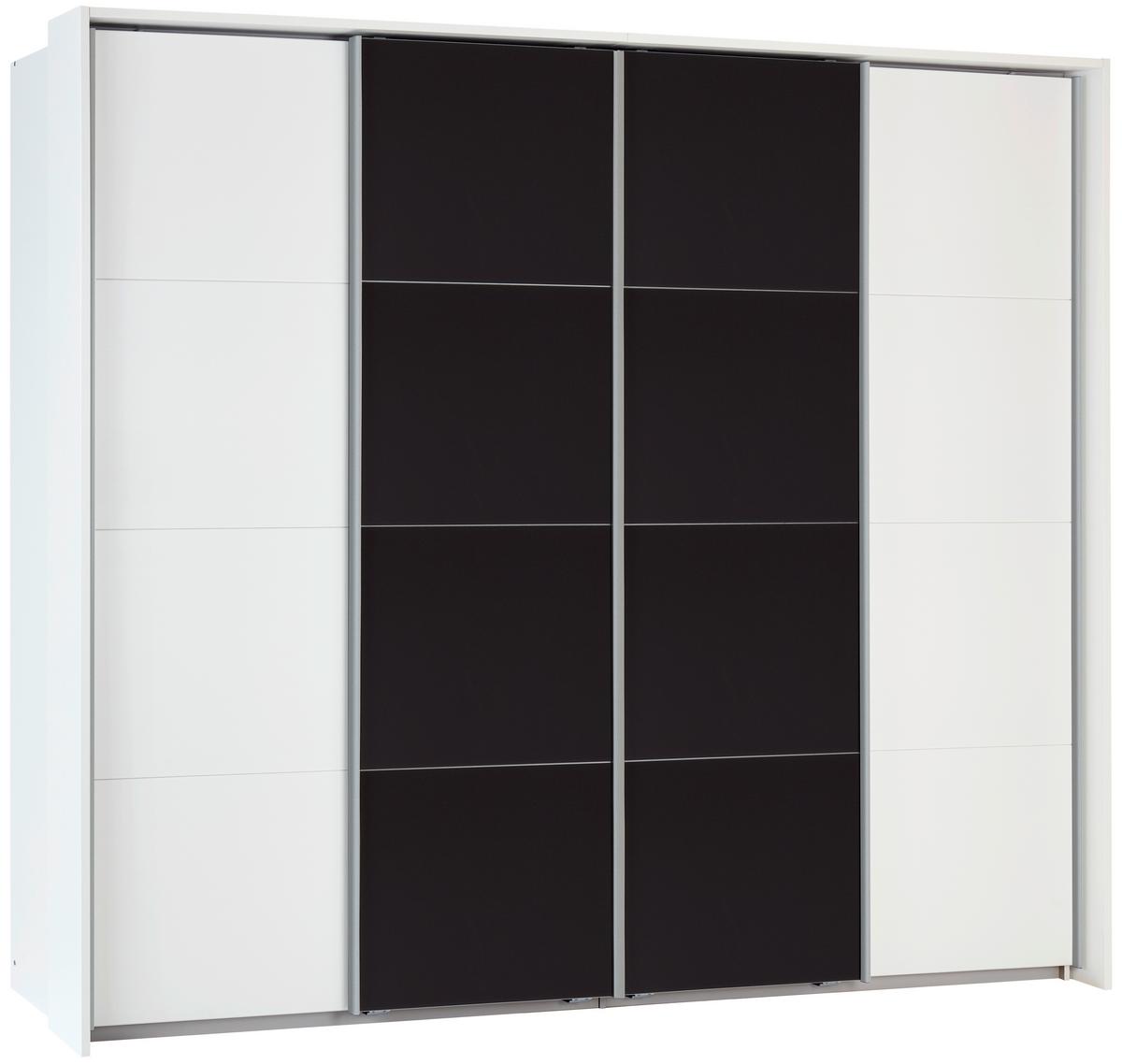 Skriňa s pos. dverami BENSHEIM š. 361 cm - biela/tmavosivá, Modern, kov/kompozitné drevo (361/230/62cm) - James Wood
