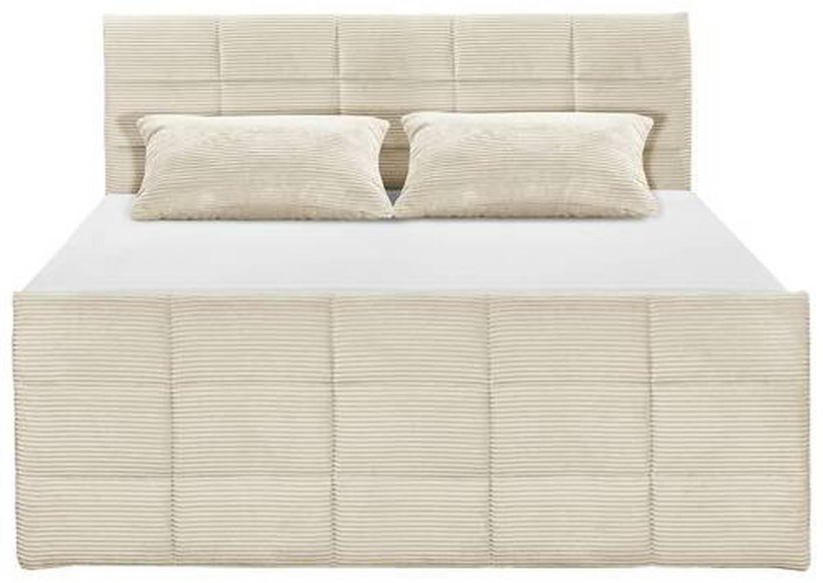 Boxspringbett Mit Topper & Bettkasten 180x200 Bolivia - Creme/Schwarz, MODERN, Holzwerkstoff/Textil (180/200cm) - MID.YOU