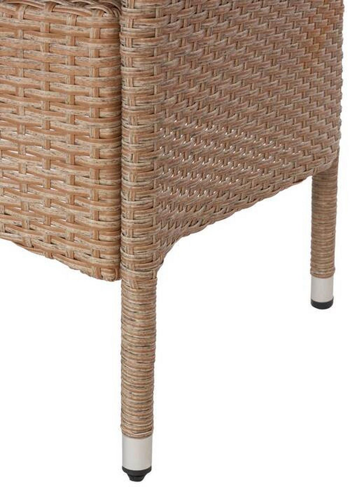 Gartengarnitur 7-tlg. Porto Rio Rattanoptik Mit Kissen - Hellbraun/Grau, MODERN, Kunststoff/Textil (60/150/88/75cm) - Luca Bessoni
