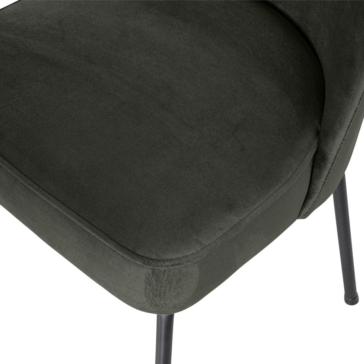 Stuhl-Set Vogue Dunkelgrün B: 50cm - Dunkelgrün/Schwarz, MODERN, Textil/Metall (50/83/57cm) - Livetastic