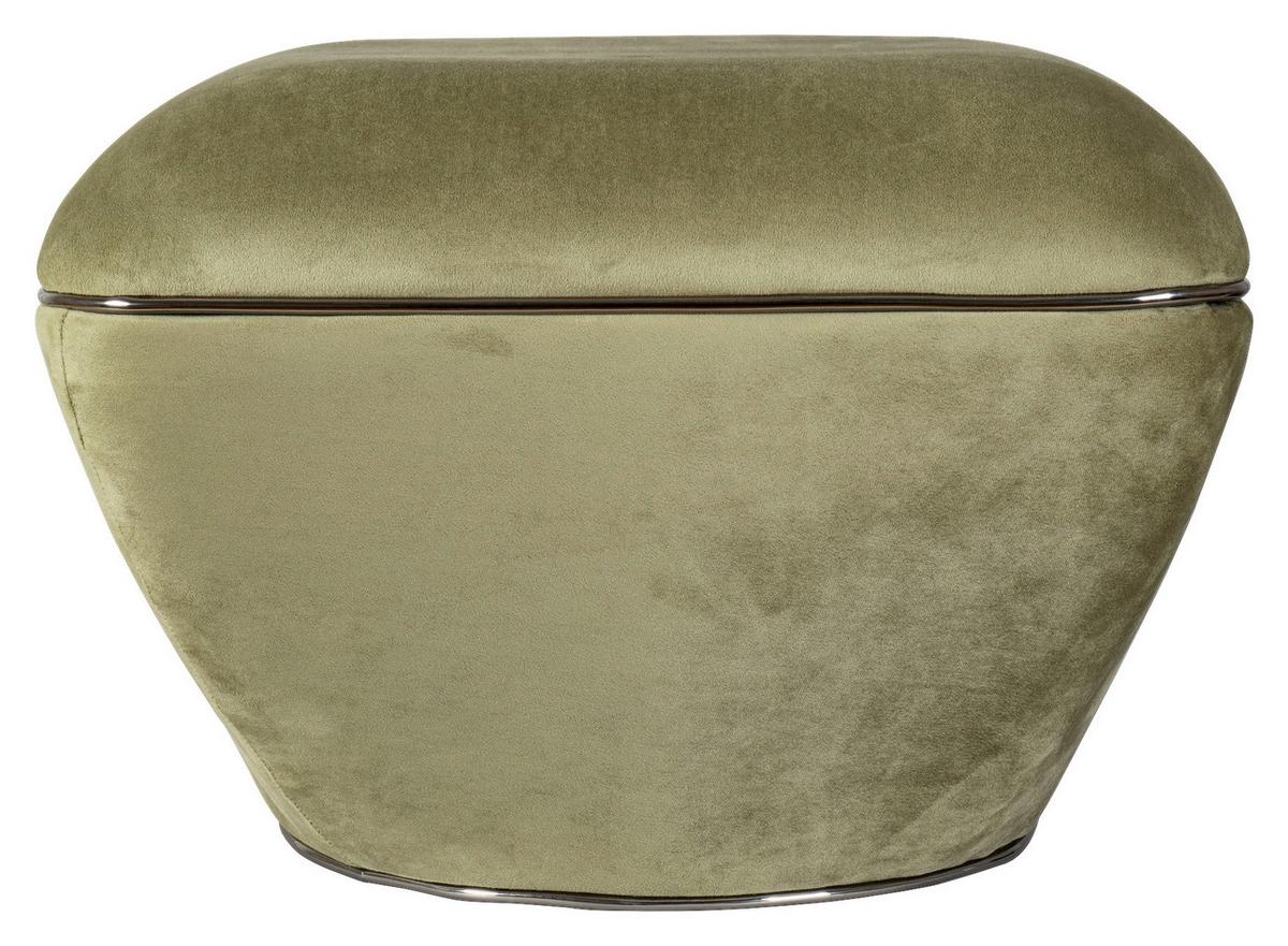 Hocker Contessa Graphitfarben/Grün D: 60 cm - Graphitfarben/Grün, Design, Textil (60/42,5cm) - Kayoom
