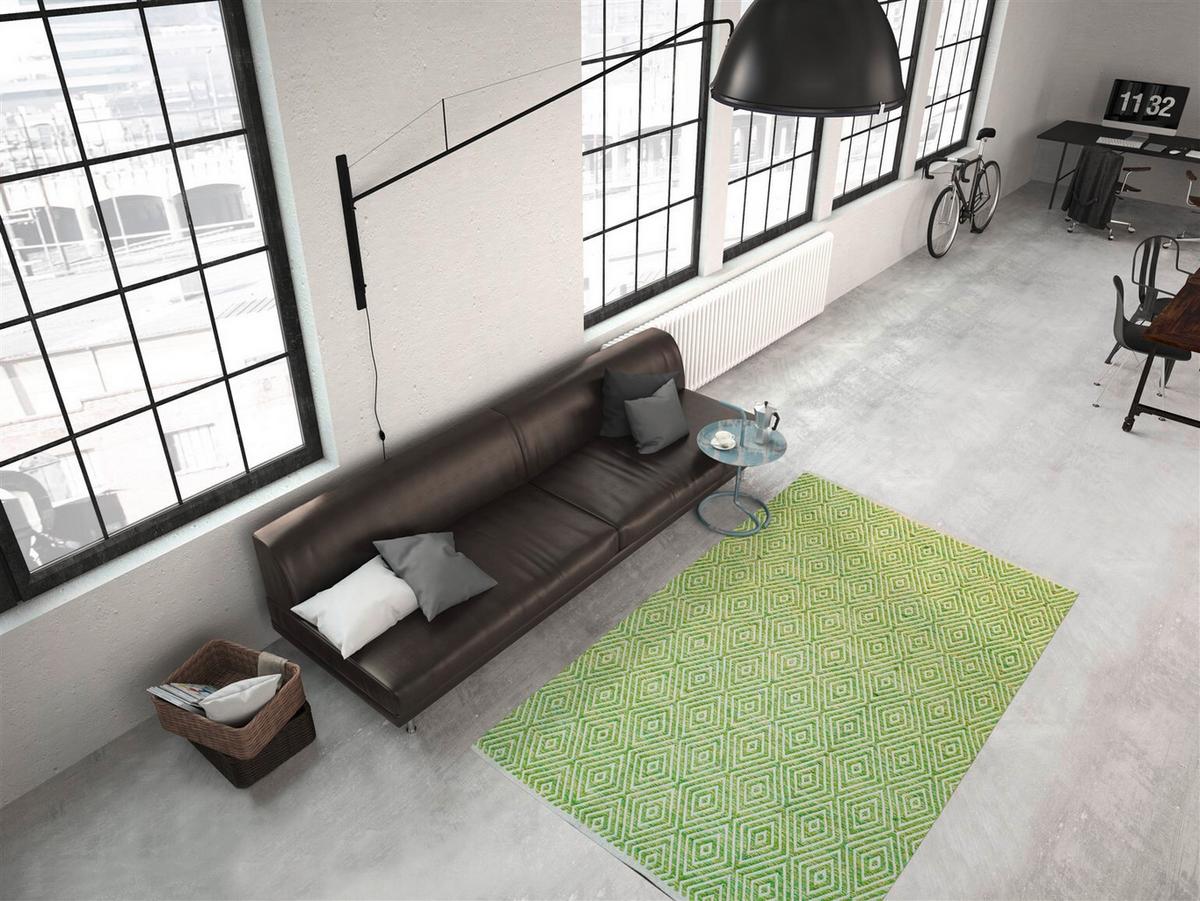 Flachwebteppich Aperitif Grün, 80x150 cm - Grün, KONVENTIONELL, Textil (80/150cm)