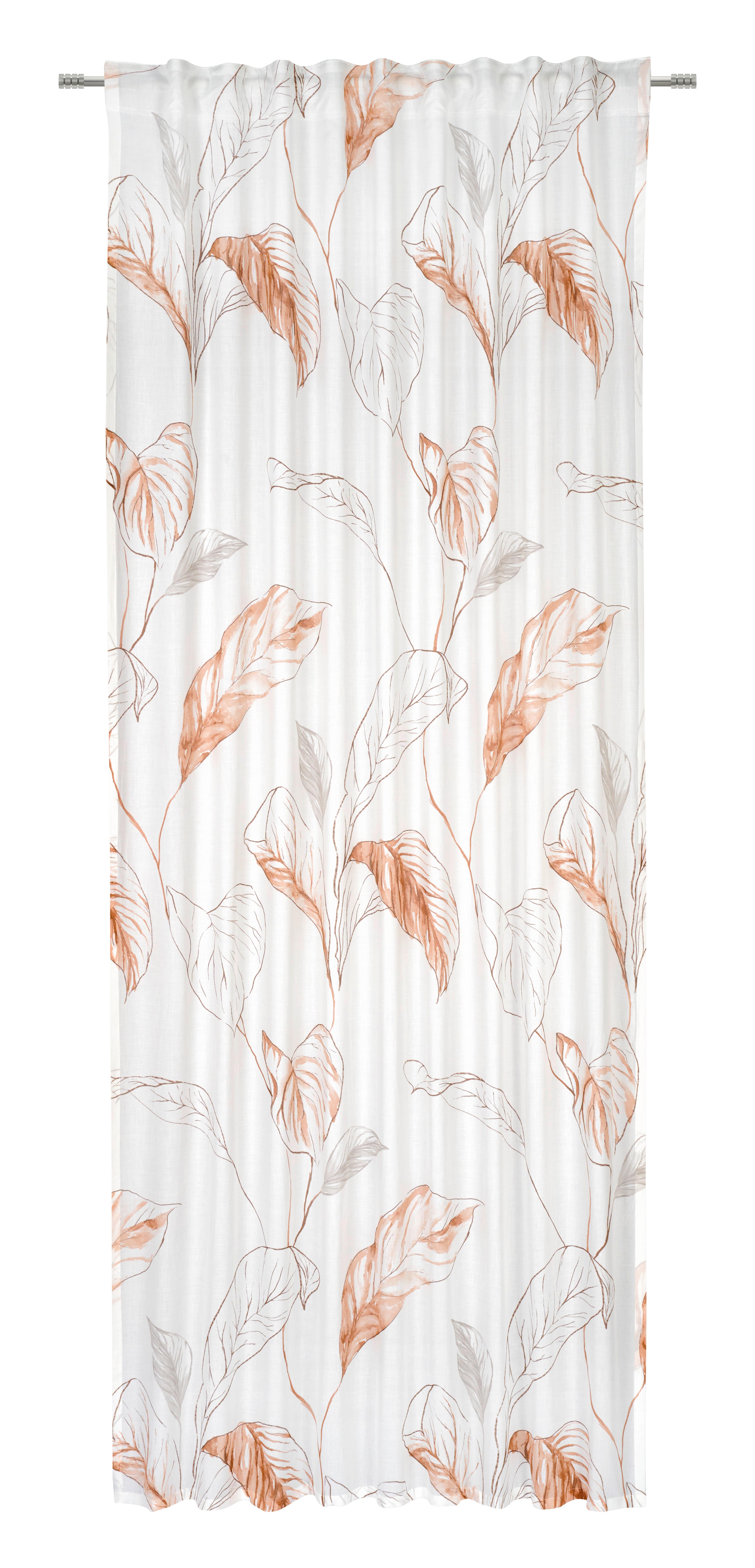 Fertigvorhang Luana - Braun/Weiß, LIFESTYLE, Textil (140/245cm) - Story of Nature