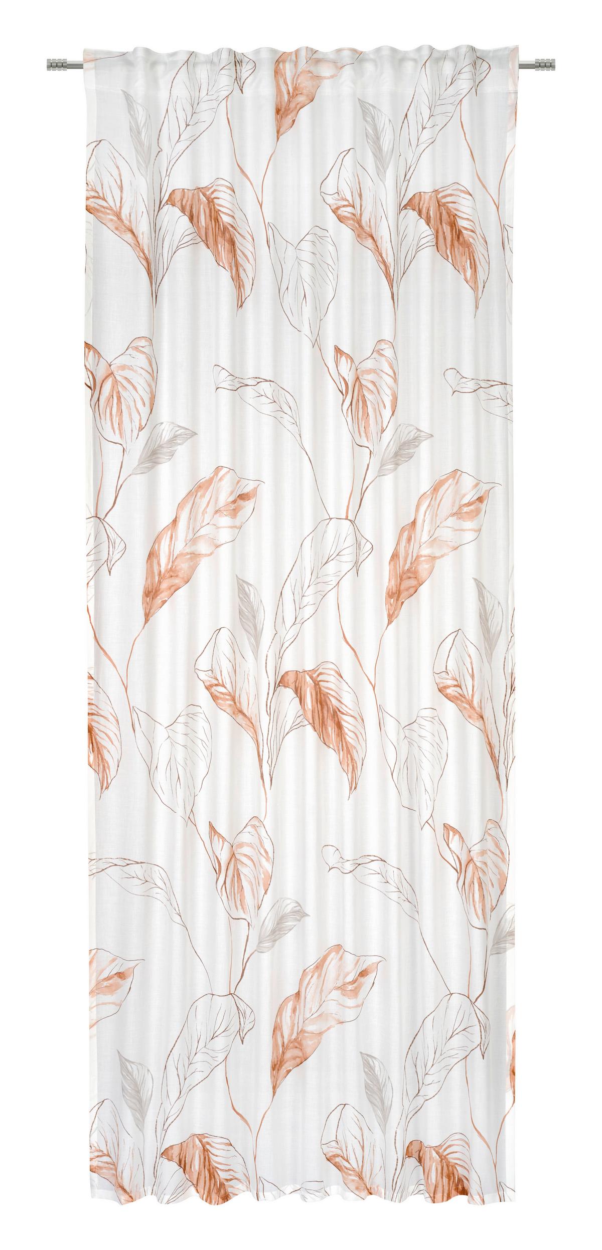 Fertigvorhang Luana - Braun/Weiß, LIFESTYLE, Textil (140/245cm) - Story of Nature