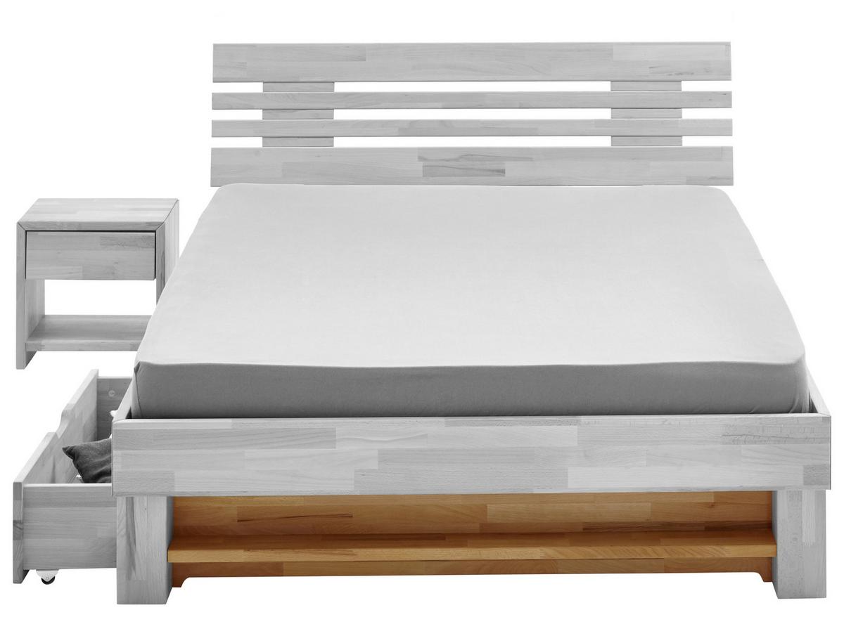 REGÁL K POSTELI ELISABETH - jádrový buk, Konvenční, dřevo (180/21/10cm)