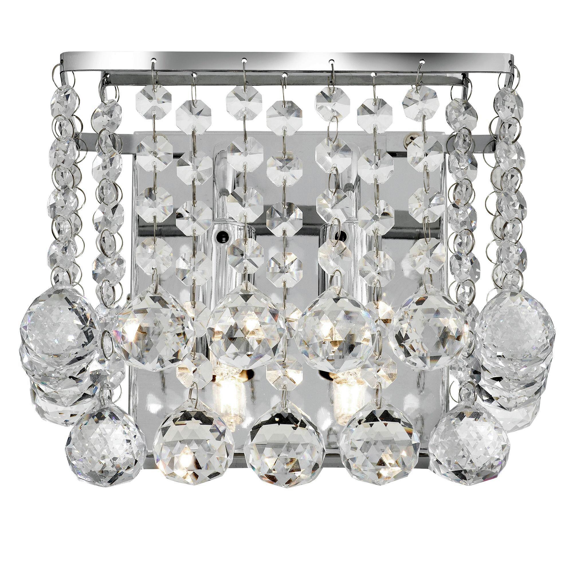 KRISTALL-WANDLEUCHTE 5402-2CC - Klar/Chromfarben, Design, Glas/Metall (20/18/20cm)