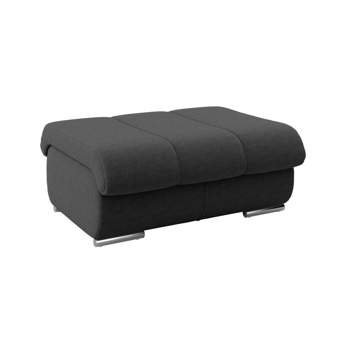 Hocker Multi schwarz, B: 100cm - Chromfarben/Schwarz, MODERN, Textil (100/43/80cm) - Luca Bessoni