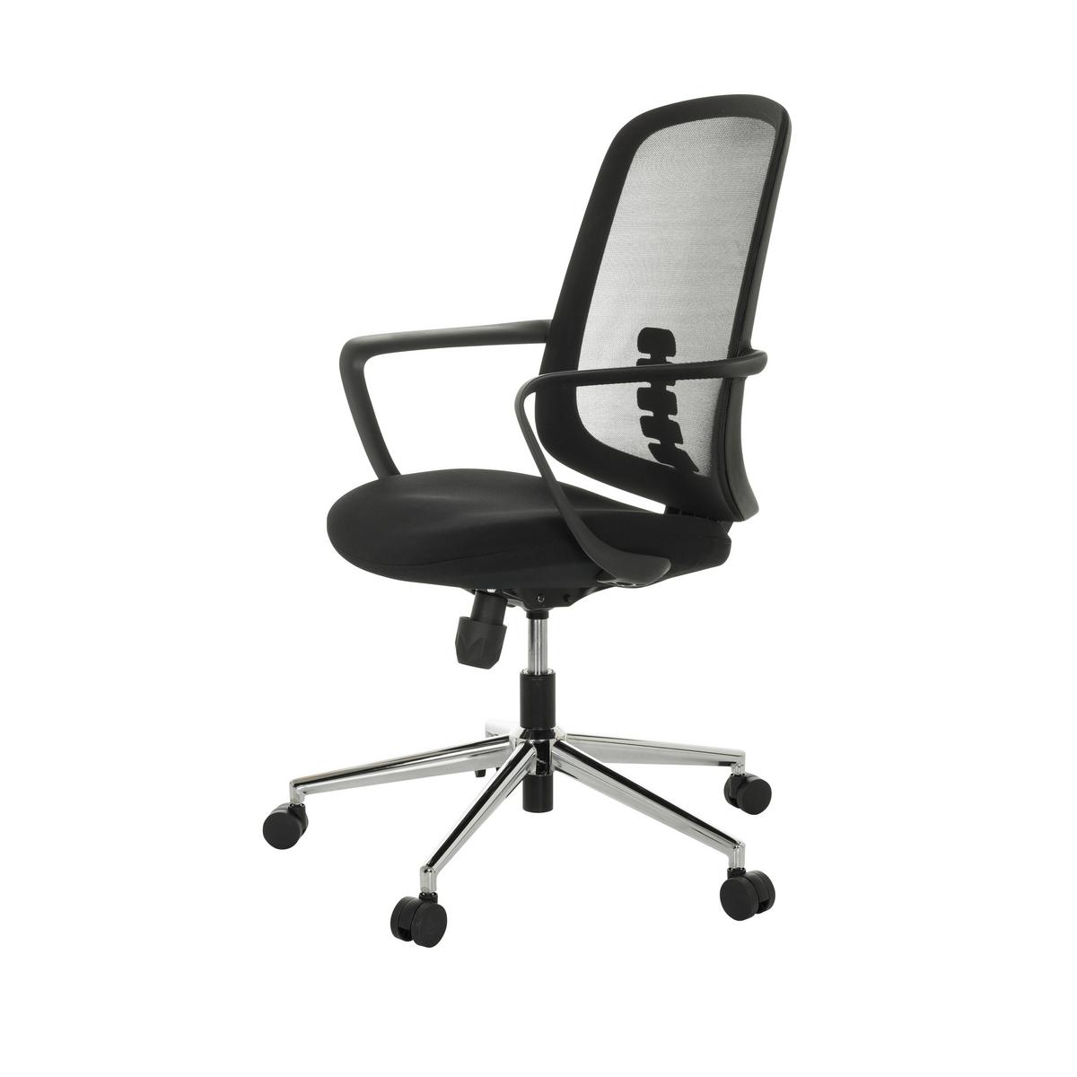 Drehstuhl Sediolo B - Schwarz, Basics, Kunststoff/Textil (63/100-108/63cm) - MID.YOU