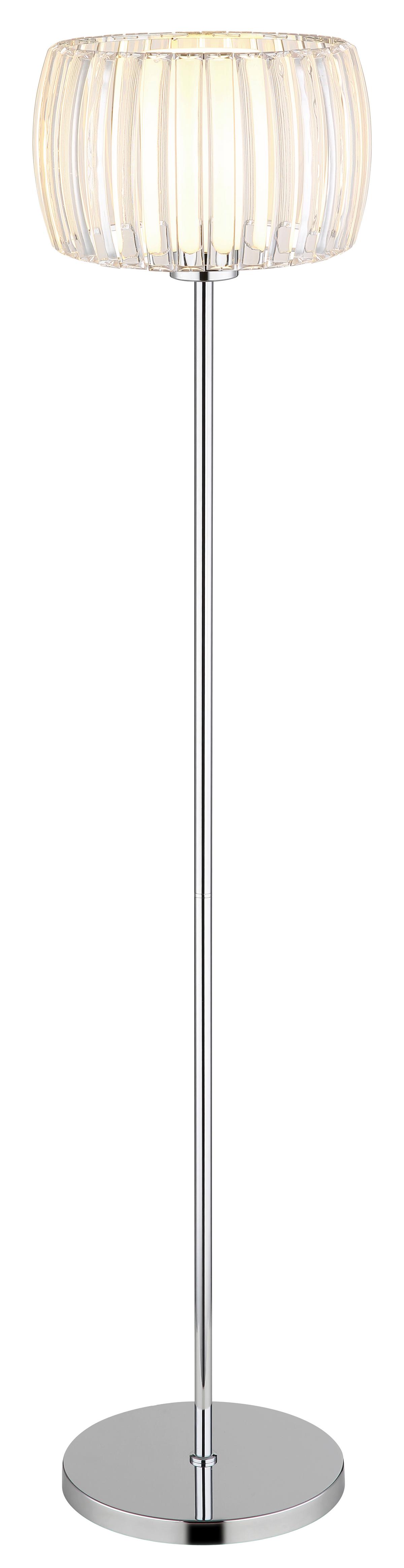 Stehleuchte Fußschalter - Klar/Opal, Design, Glas/Kunststoff (32,5/150cm) - Globo