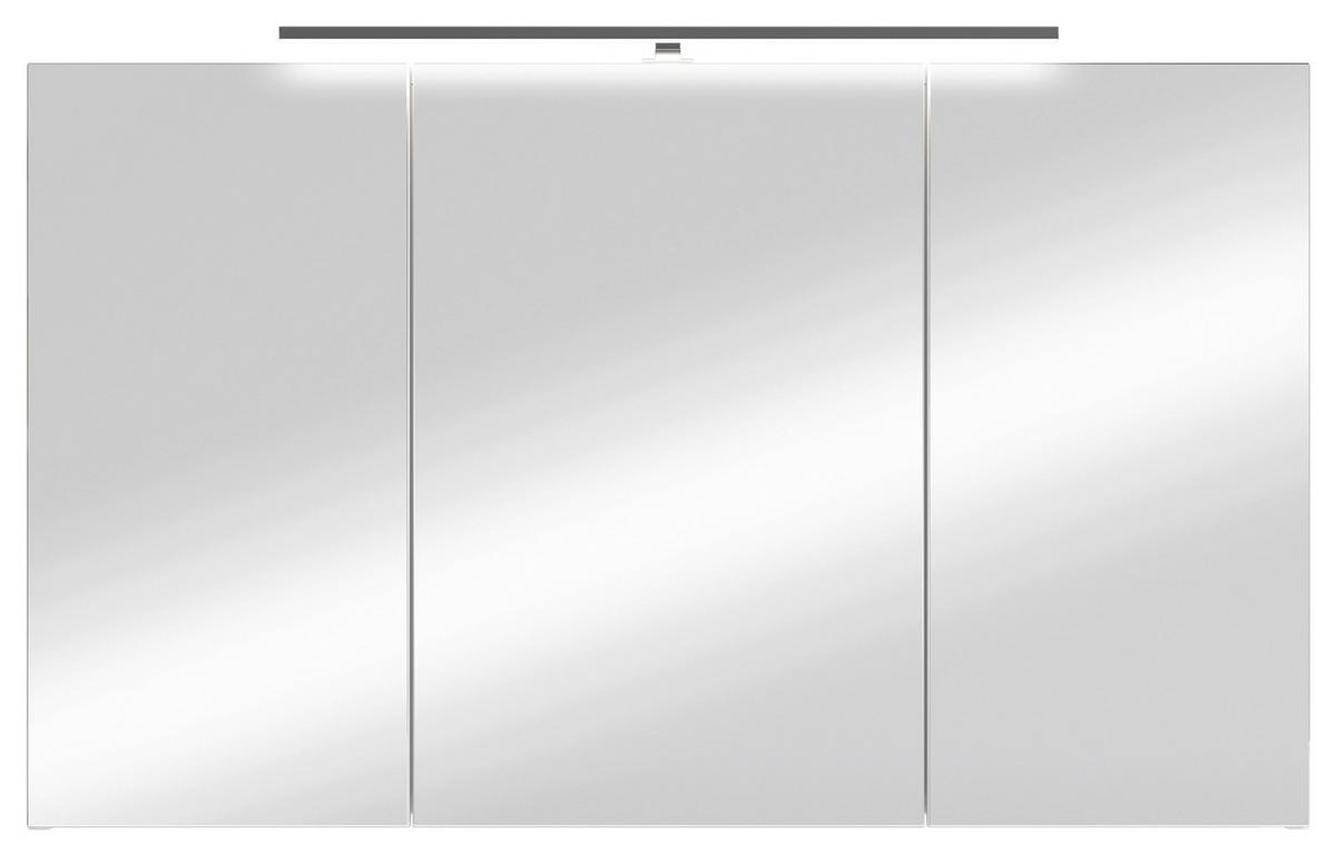 Spiegelschrank Spree Weiß B: 100 Cm - Weiß, MODERN, Glas/Holzwerkstoff (100/60/20cm) - MID.YOU