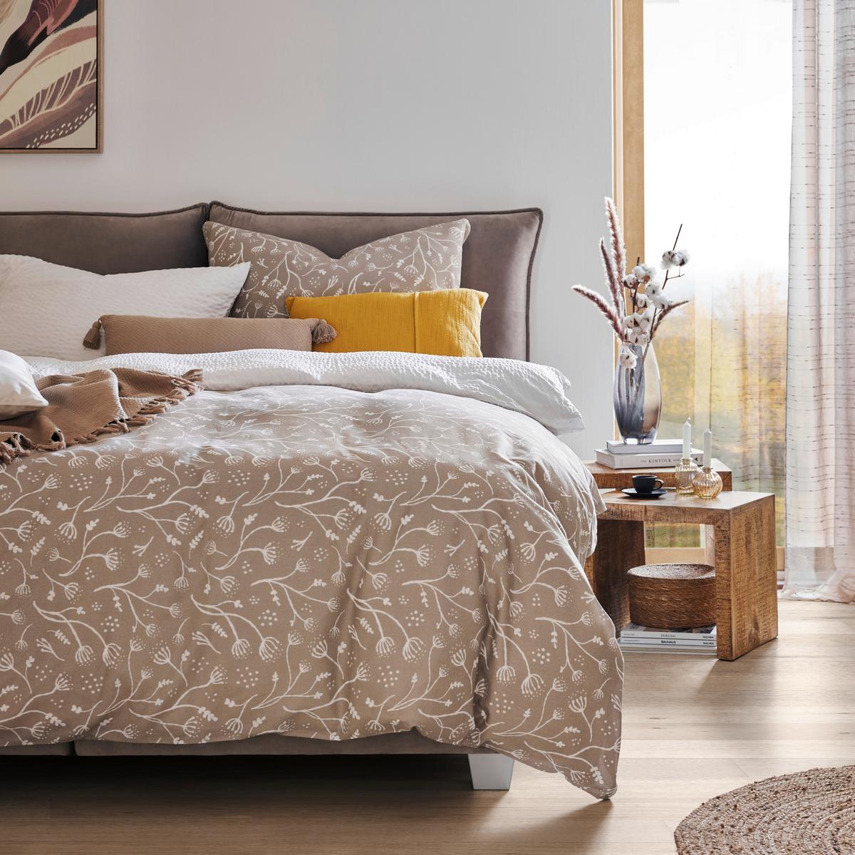 Posteľná bielizeň Frida, 70/90 140/200cm - piesková, Konventionell, textil (140/200cm) - Modern Living