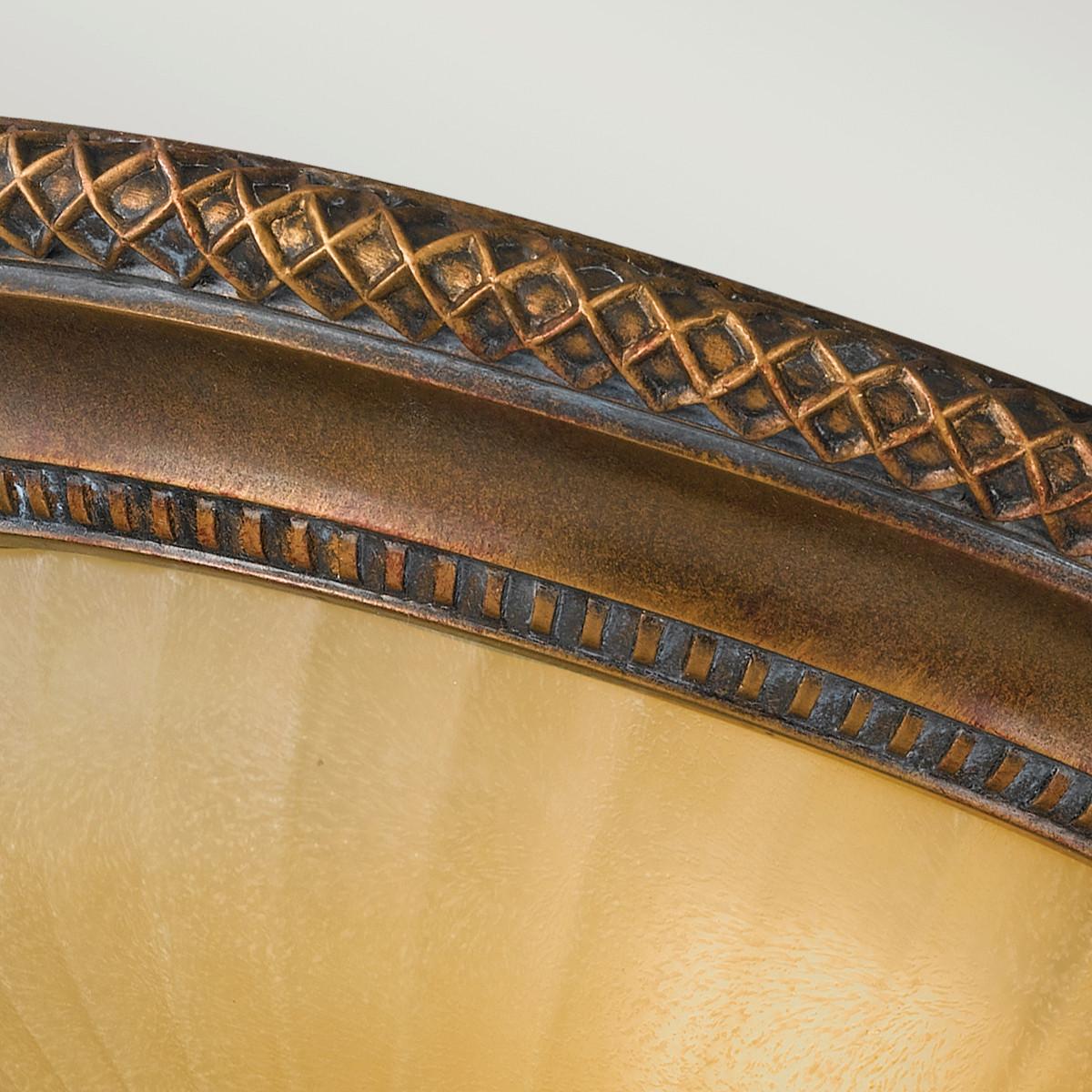 Deckenleuchte Kelham Hall Ø 34,3 Cm 2-Flammig Antik - Goldfarben/Bronzefarben, Natur, Glas/Metall (34.3/17.8cm) - Elstead Lighting