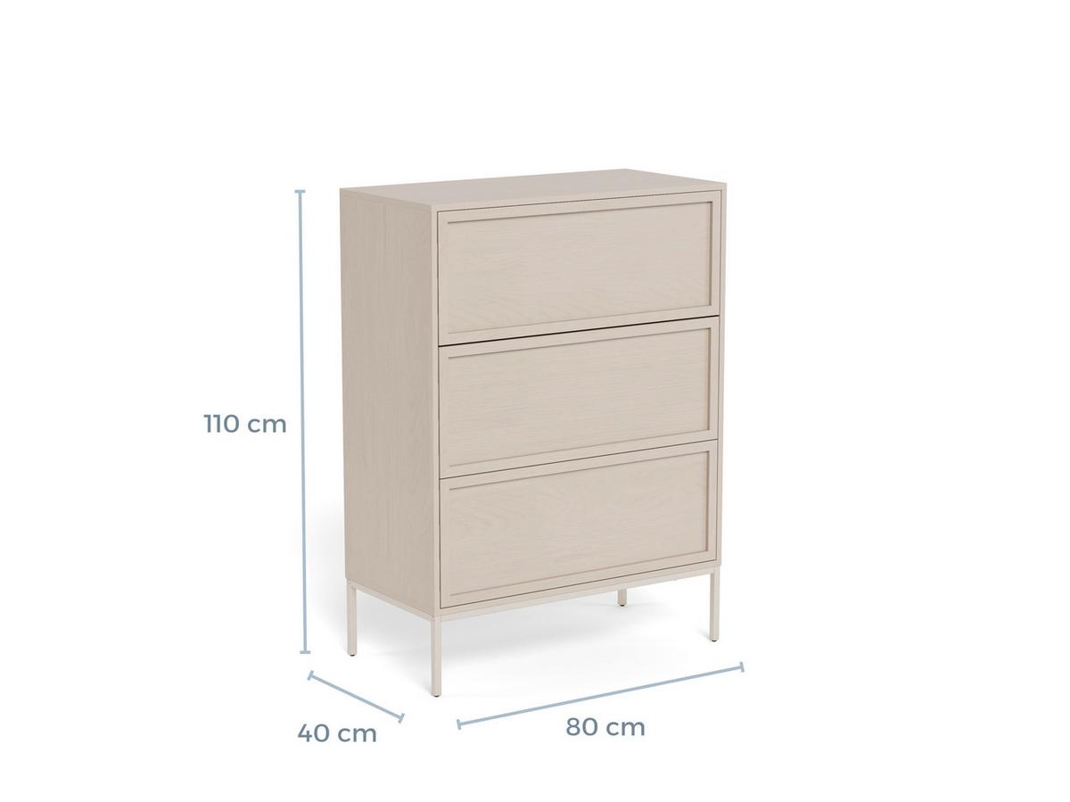 KOMODA PALMDALE - šedá, Design, kov/kompozitní dřevo (80/110/40cm) - MID.YOU