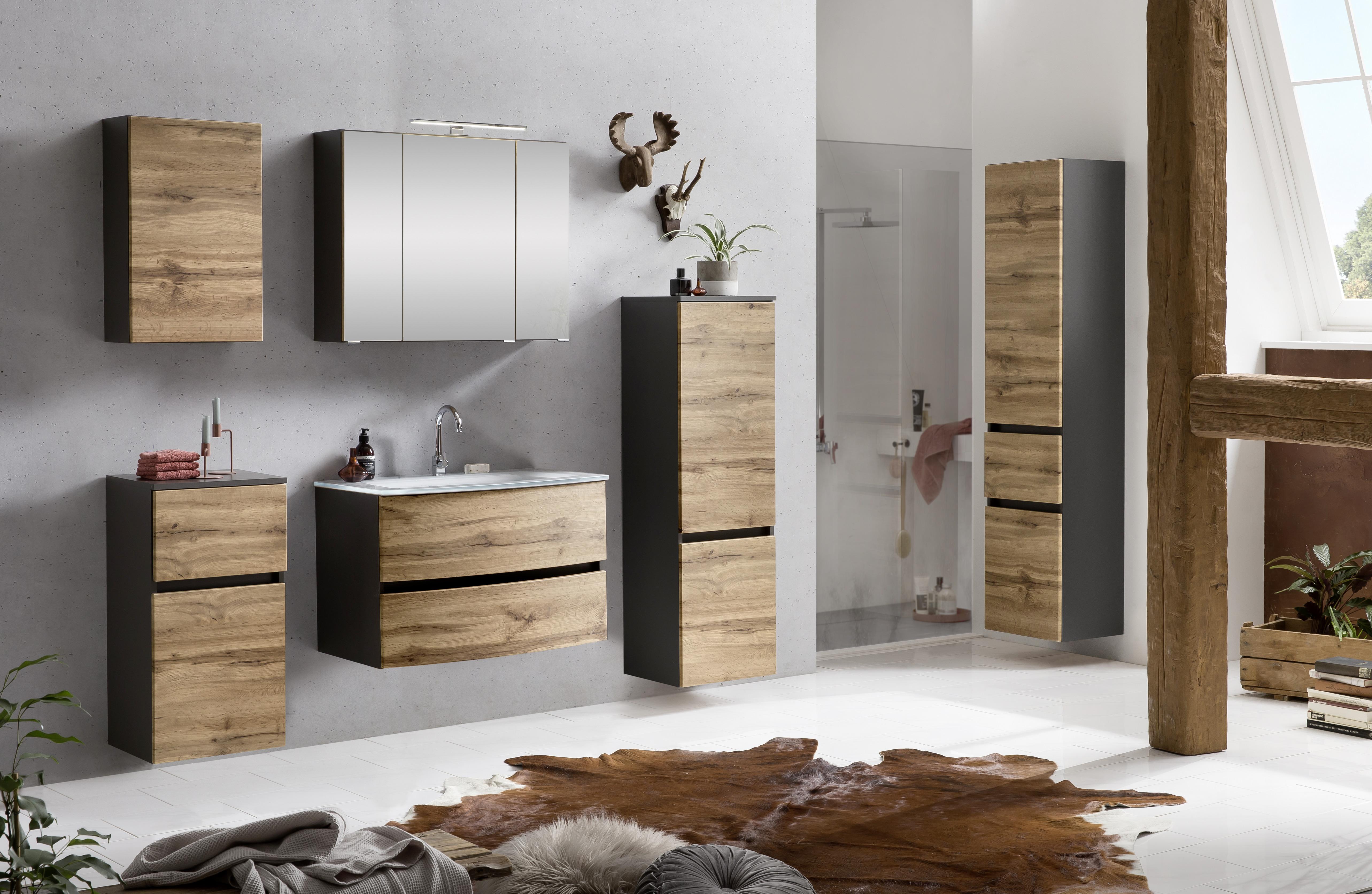 Hängeschrank Kopenhagen B: 40 cm Graphit.-Eichefarben - Eichefarben/Graphitfarben, KONVENTIONELL, Holzwerkstoff (40/64/20cm) - Held