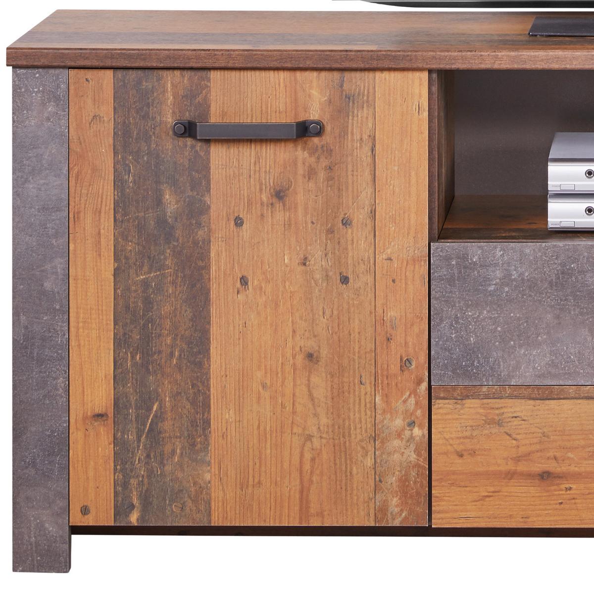 Tv-lowboard Ontario B: 176 Cm Eiche Dekor/dunkelgrau - Dunkelgrau/Eichefarben, Trend, Holzwerkstoff (176/67,7/41,5cm) - Ondega