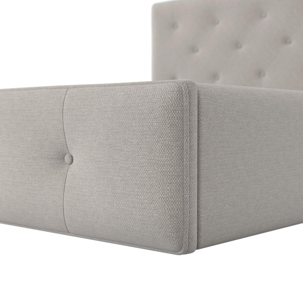 Manželská postel s roštem Julie, 180x200 cm, světle šedá - černá/světle šedá, Moderní, kov/dřevo (180/200cm) - Bessagi Home