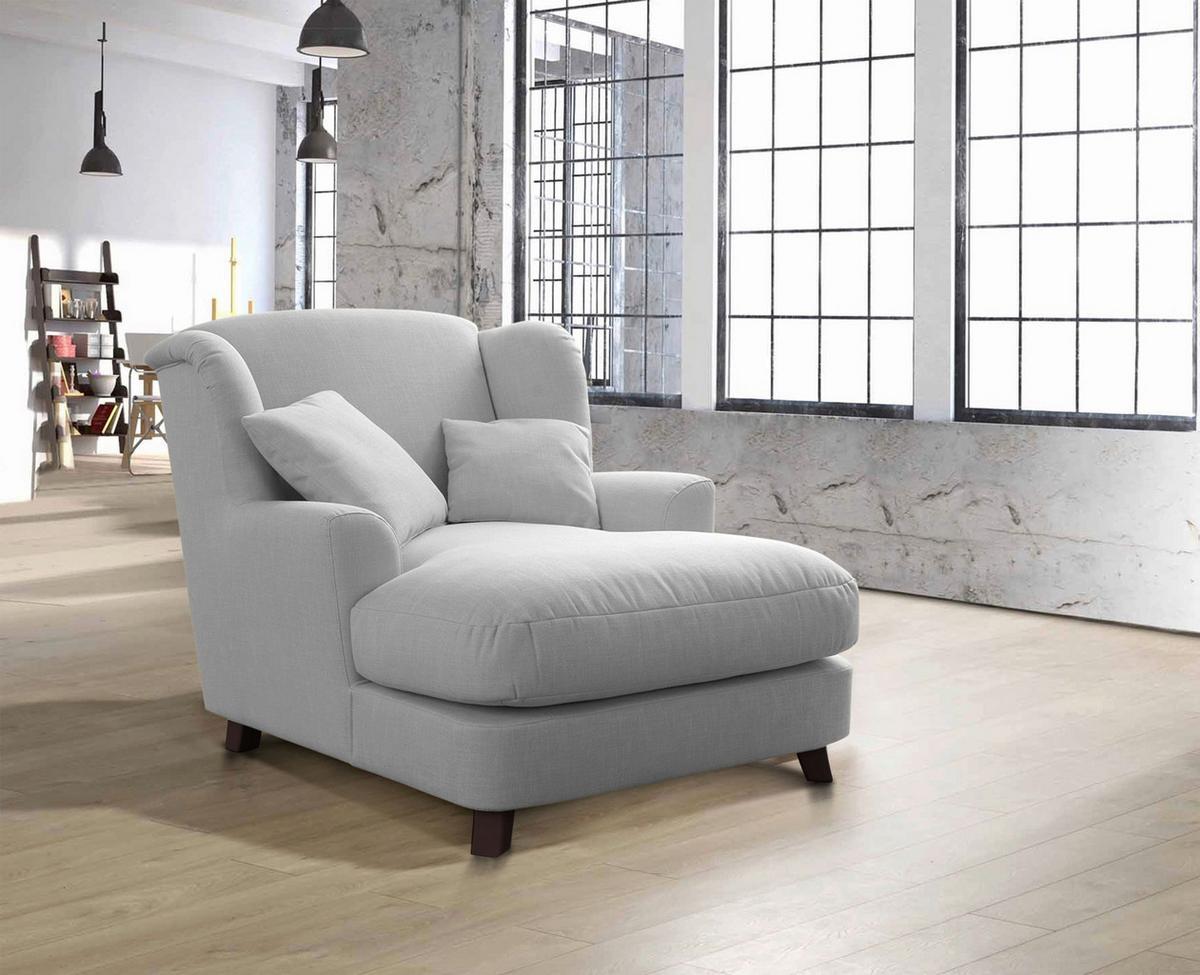 XXXL-Sessel Asado silberfarben inkl. Zierkissen, B: 109 cm - Dunkelbraun/Beige, MODERN, Holzwerkstoff/Textil (109/104/145cm) - Sit & More