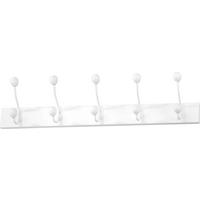 LIŠTA S HÁČKY GREVE - bílá, Moderní, kov/kompozitní dřevo (65/13/7cm)