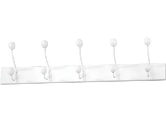Lišta Na Háčiky Greve - biela, Moderný, kov/drevený materiál (65/13/7cm) Lišta Na Háčiky Greve - biela, Moderný, kov/drevený materiál (65/13/7cm)