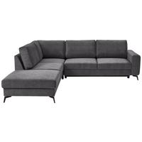 Sedací souprava ADESSO, levá, tmavě šedá barva - černá/tmavě šedá, Konvenční, kov/textil (257/275cm) - MID.YOU