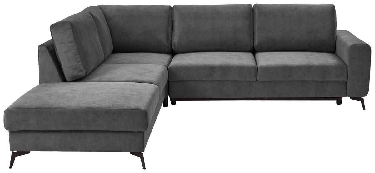 Sedací souprava ADESSO, levá, tmavě šedá barva - černá/tmavě šedá, Konvenční, kov/textil (257/275cm) - MID.YOU