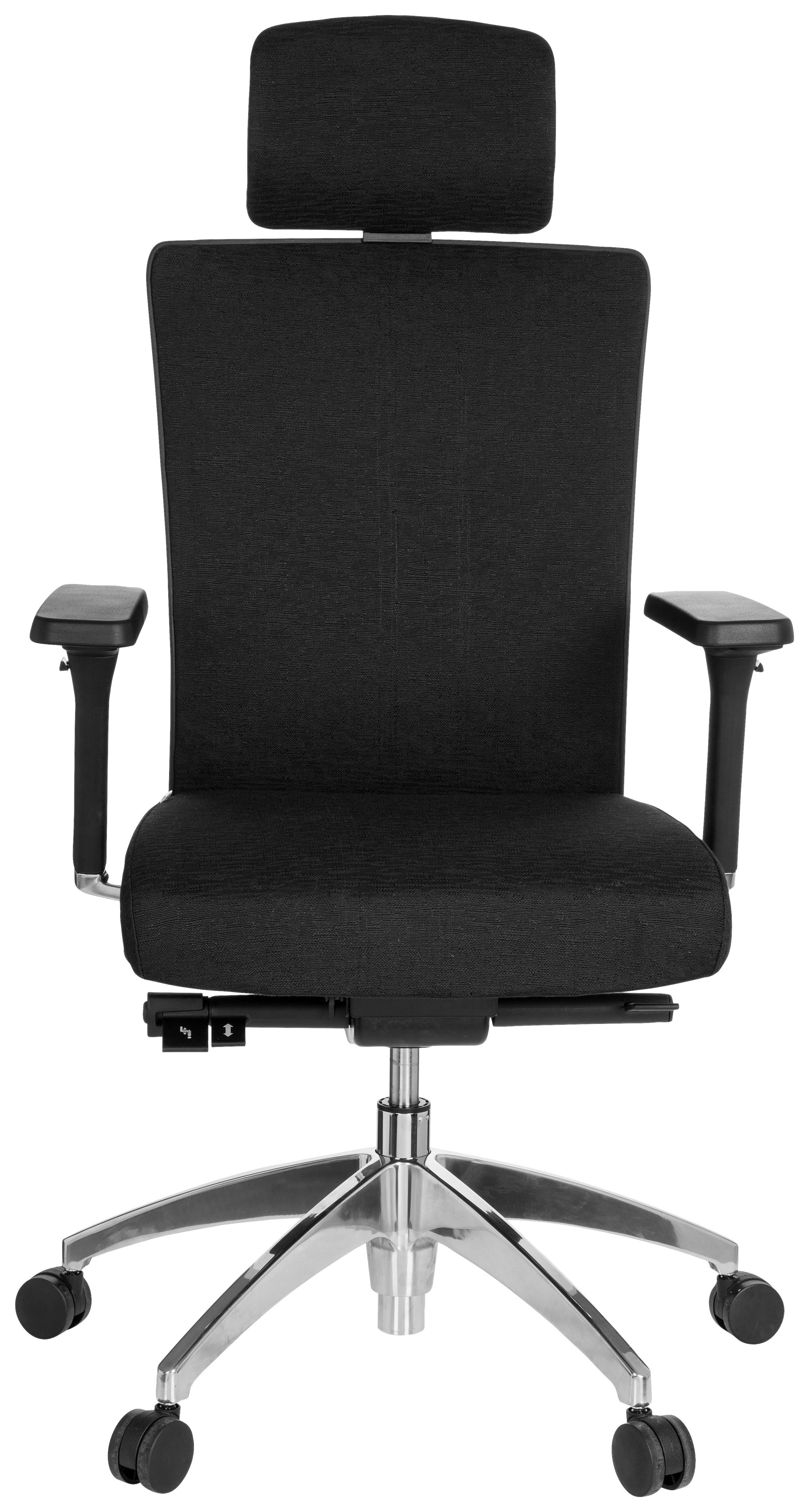 Drehstuhl Astra Lux Schwarz - Alufarben/Schwarz, MODERN, Kunststoff/Textil (57/113/52cm) - MID.YOU