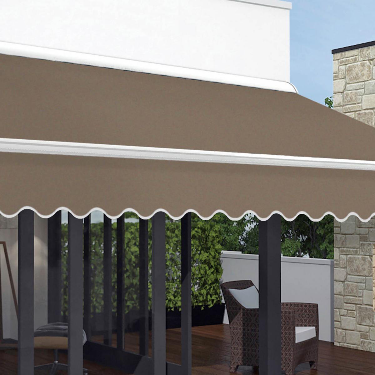 Hülsenmarkise 400x250 cm Taupe, Decken-/Wandmontage - Taupe/Weiß, Basics, Textil (400/250cm) - Schwöller