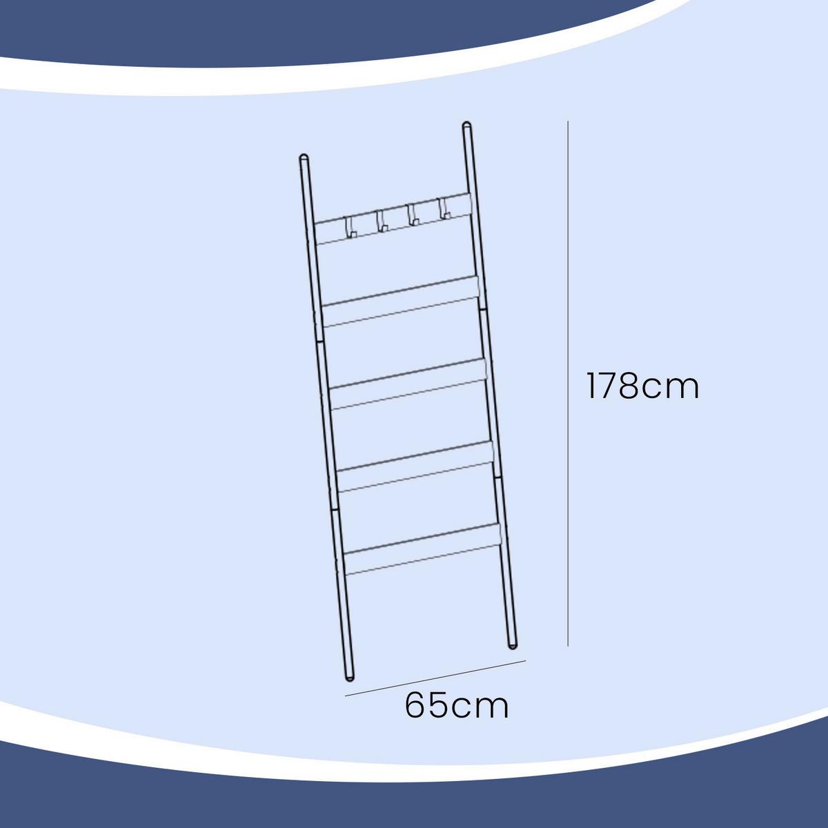 Handtuchleiter Schwarz, Dunkelbraun B: 65 Cm - Dunkelbraun/Schwarz, Trend, Holzwerkstoff/Metall (65/178/2cm) - MID.YOU