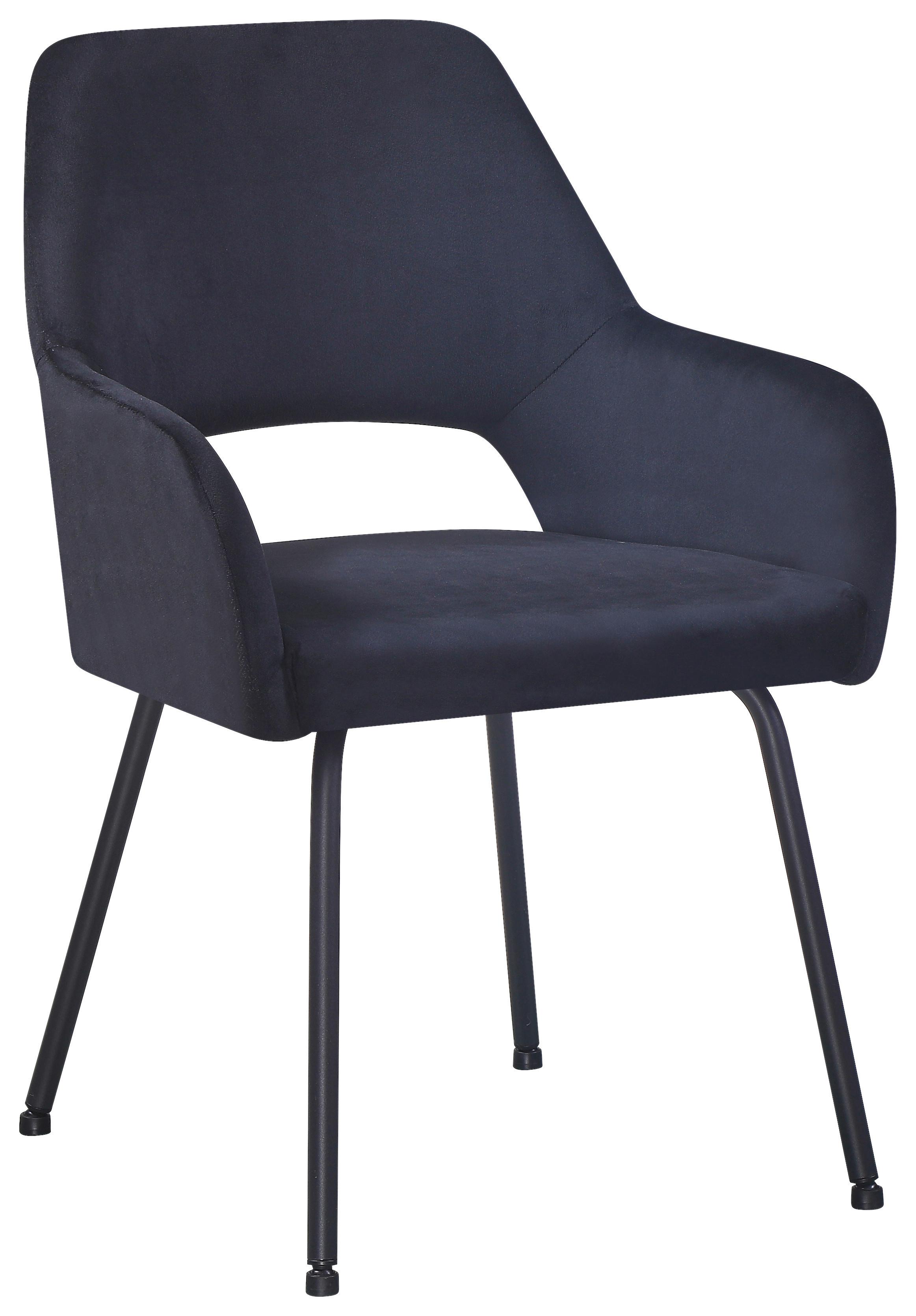 Armlehnstuhl Jonny Cord Schwarz, B: 58 Cm - Schwarz, KONVENTIONELL, Textil/Metall (58/86/59cm)