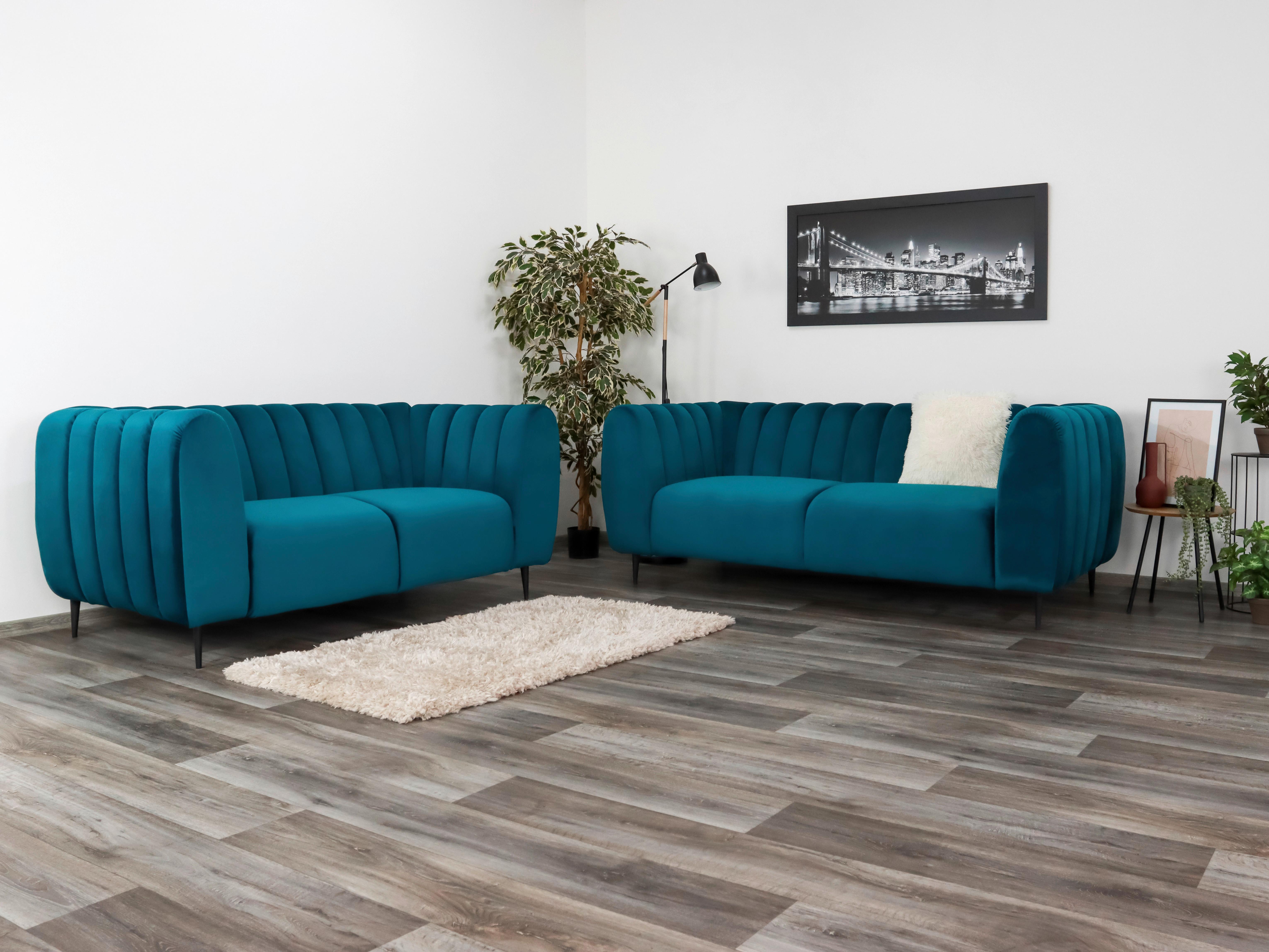 Dvojmiestna Pohovka Cloud - 2 - petrolejová, Moderný, drevo/textil (170/80/95cm)