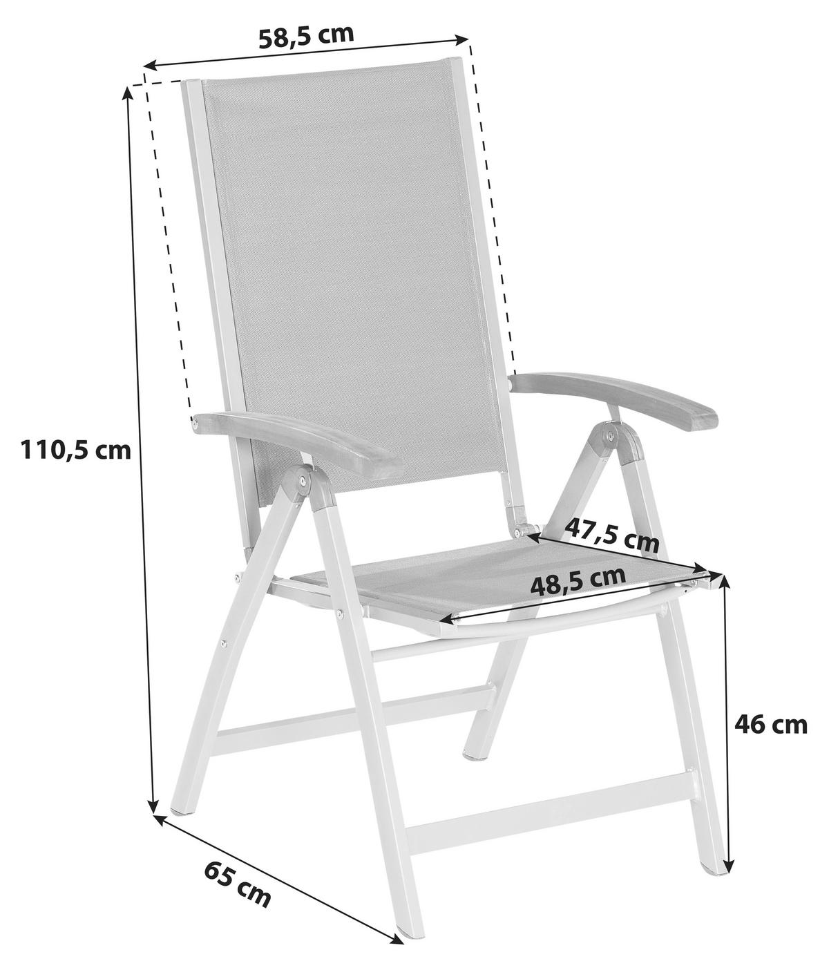 Gartengarnitur 7-tlg. Naxos Akazie/Aluminium - Silberfarben/Grau, ROMANTIK / LANDHAUS, Holz/Textil (150/90/74cm) - Gardenson