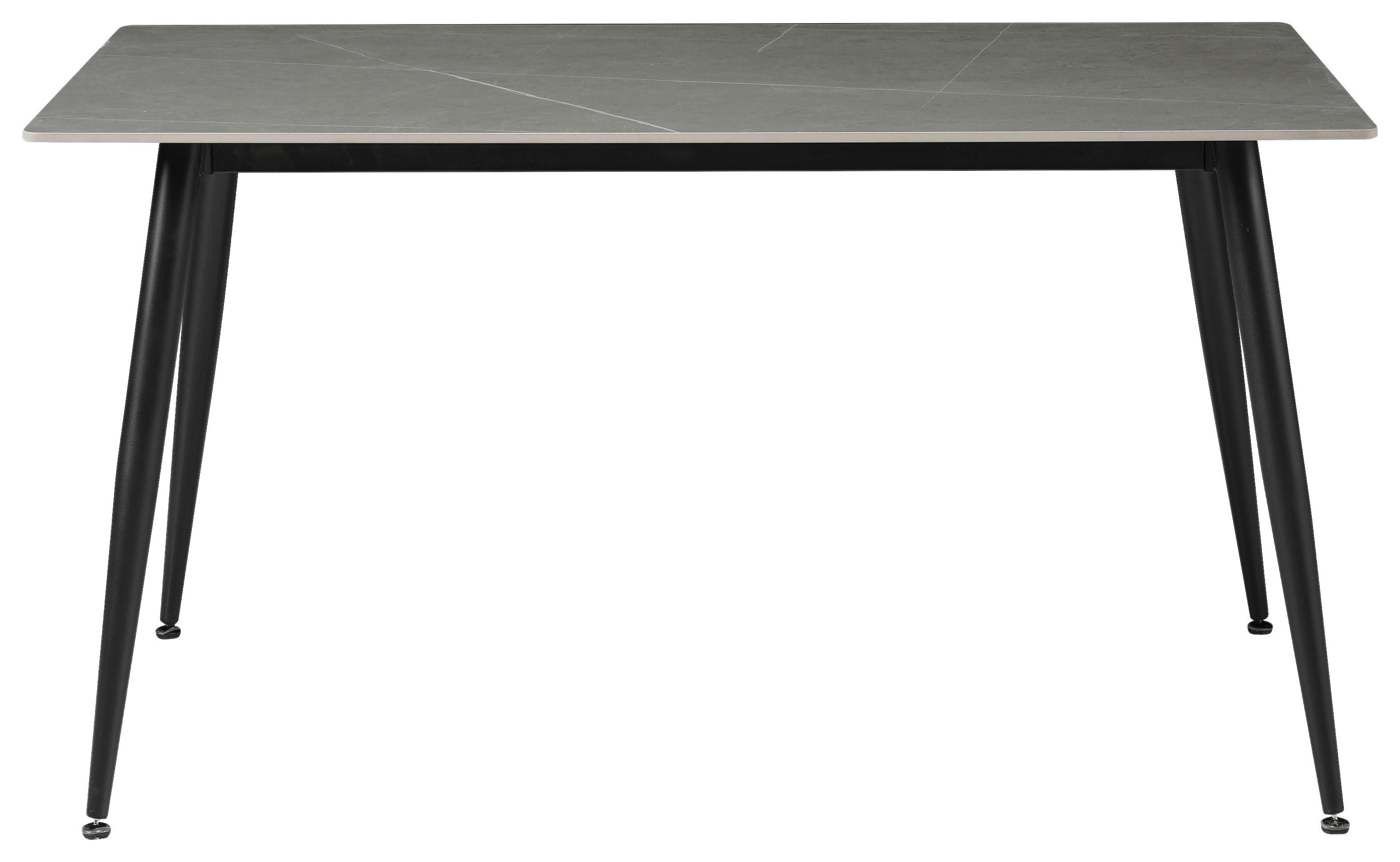 Esstisch Jules - Hellgrau/Schwarz, MODERN, Keramik/Metall (140/80/76cm) - MID.YOU