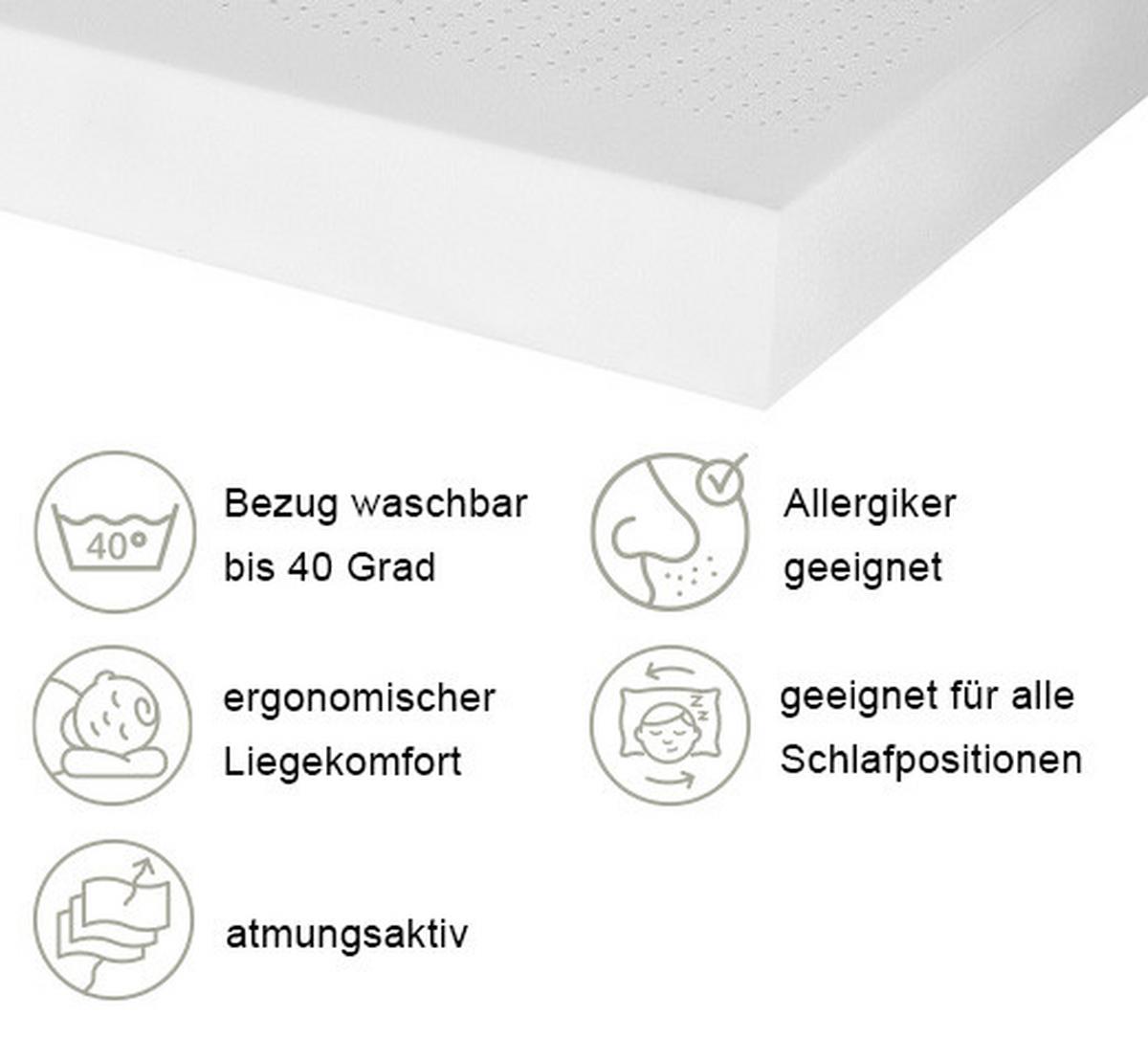 Kaltschaummatratze Air Deluxe 90x200 Cm H2/h3 H: 23 Cm - Weiß, Basics, Textil (90/200cm) - MID.YOU