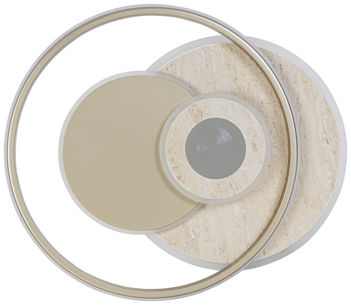 LED-Deckenleuchte Cara - Sandfarben/Champagner, Basics, Kunststoff/Metall (42/51/6,5cm) - Luca Bessoni