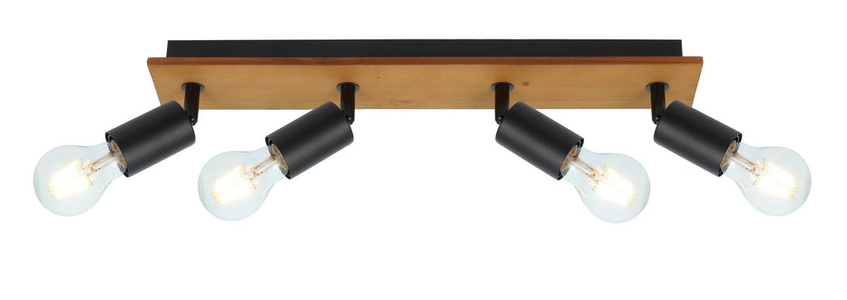 Strahler 54008-4nh - Schwarz/Braun, Natur, Holz/Metall (49/9/11cm) - Globo