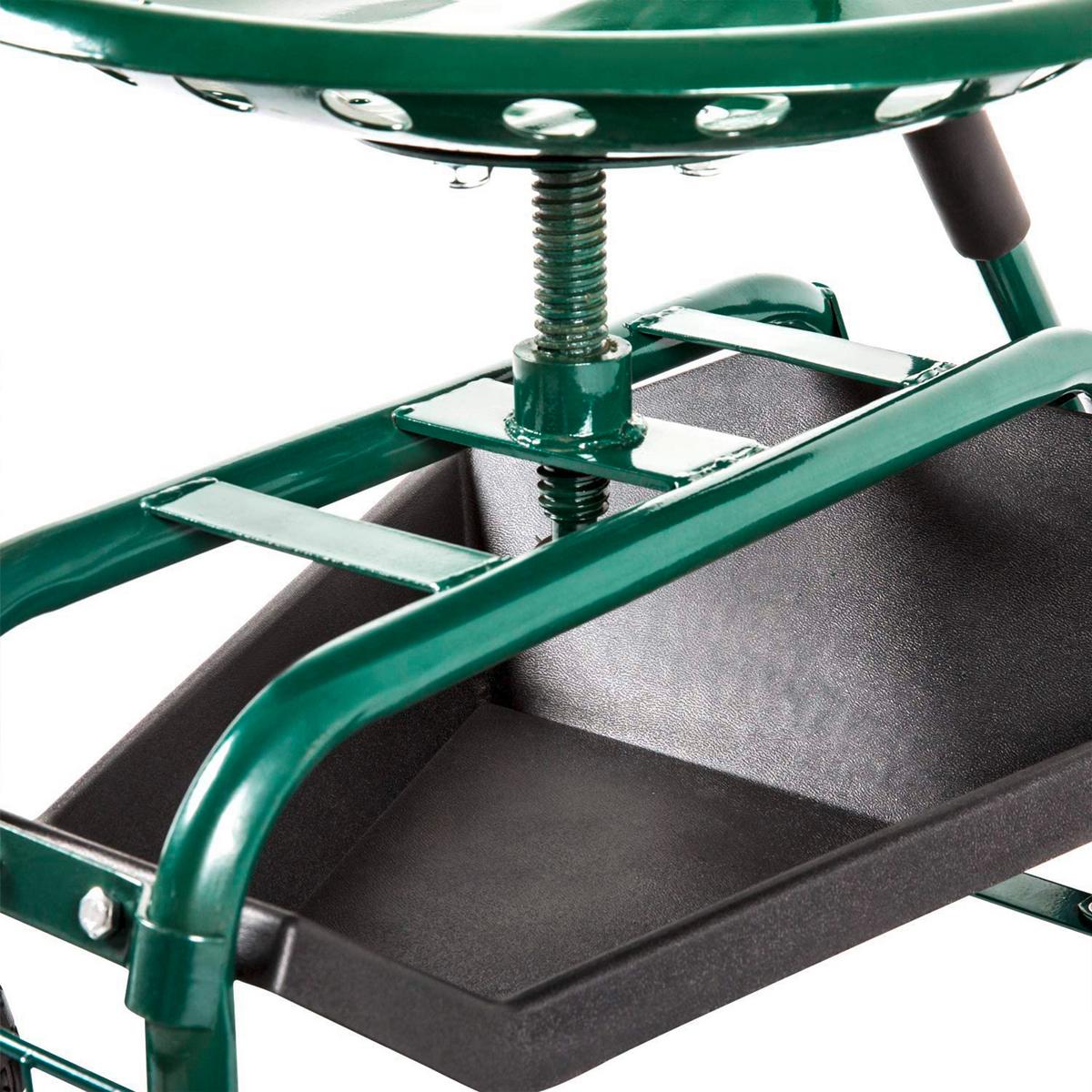 Gartengerätewagen Mit Sitz Grün - Dunkelgrün, Basics, Kunststoff/Metall (81/45/86cm) - Ambia Garden