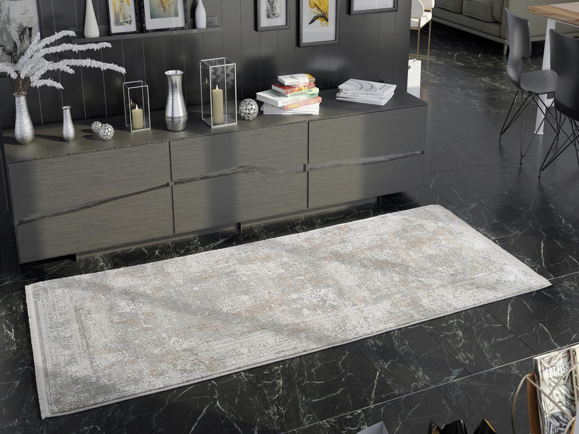 Teppich Läufer Multicolor Avignon 80x200 cm - Goldfarben/Grau, Design, Textil (80/200cm) - Dieter Knoll