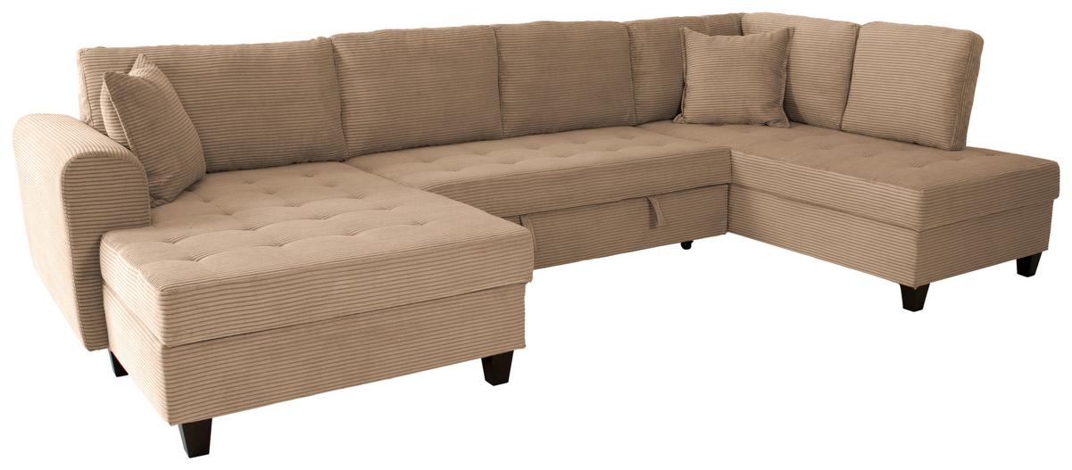 Wohnlandschaft Moritz Karamell U-Form:155x324x178 Cm - Karamell, Trend, Textil (155/324/178cm)