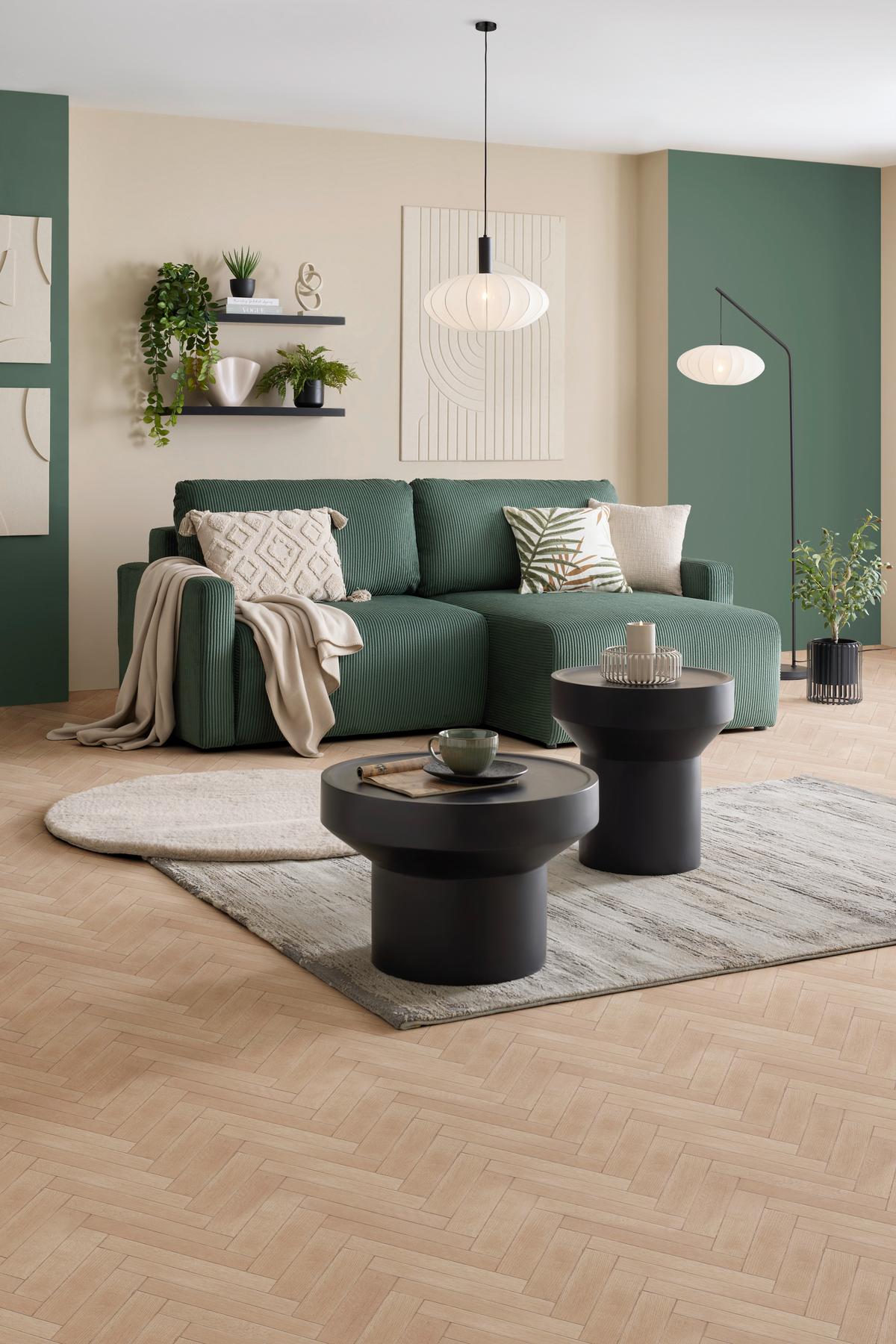 Sedačka DAVE, obojstranná, tmavozelený menčester - tmavozelená, Modern, textil (227/92/146cm) - Mömax