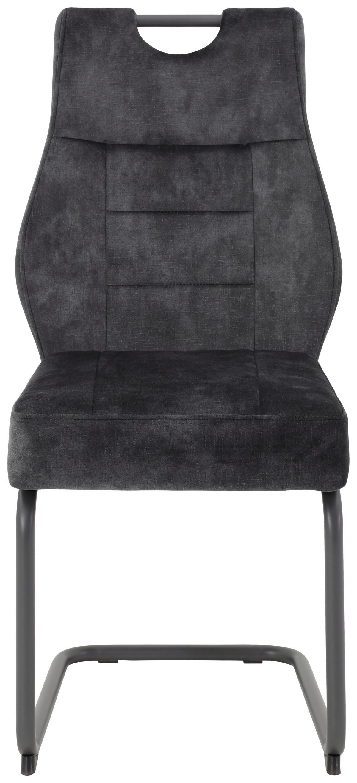 Schwingstuhl-set Linda S Anthrazit - Anthrazit/Grau, MODERN, Textil/Metall (47/99/61cm) - MID.YOU