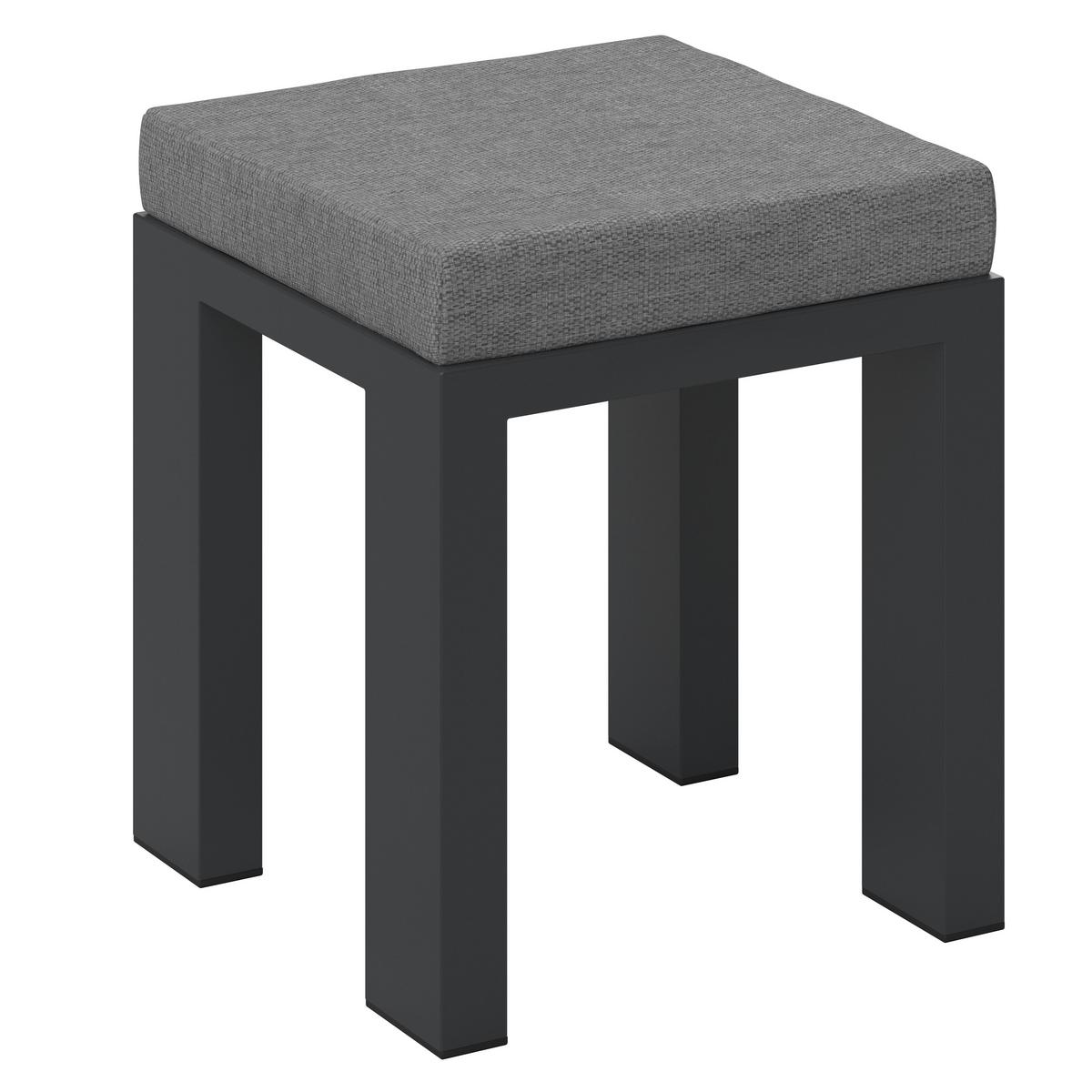 Terasová záhradní souprava MELINA - světle šedá/tmavě šedá, Moderní, kov/dřevo (272/79/84cm) - Bessagi Garden