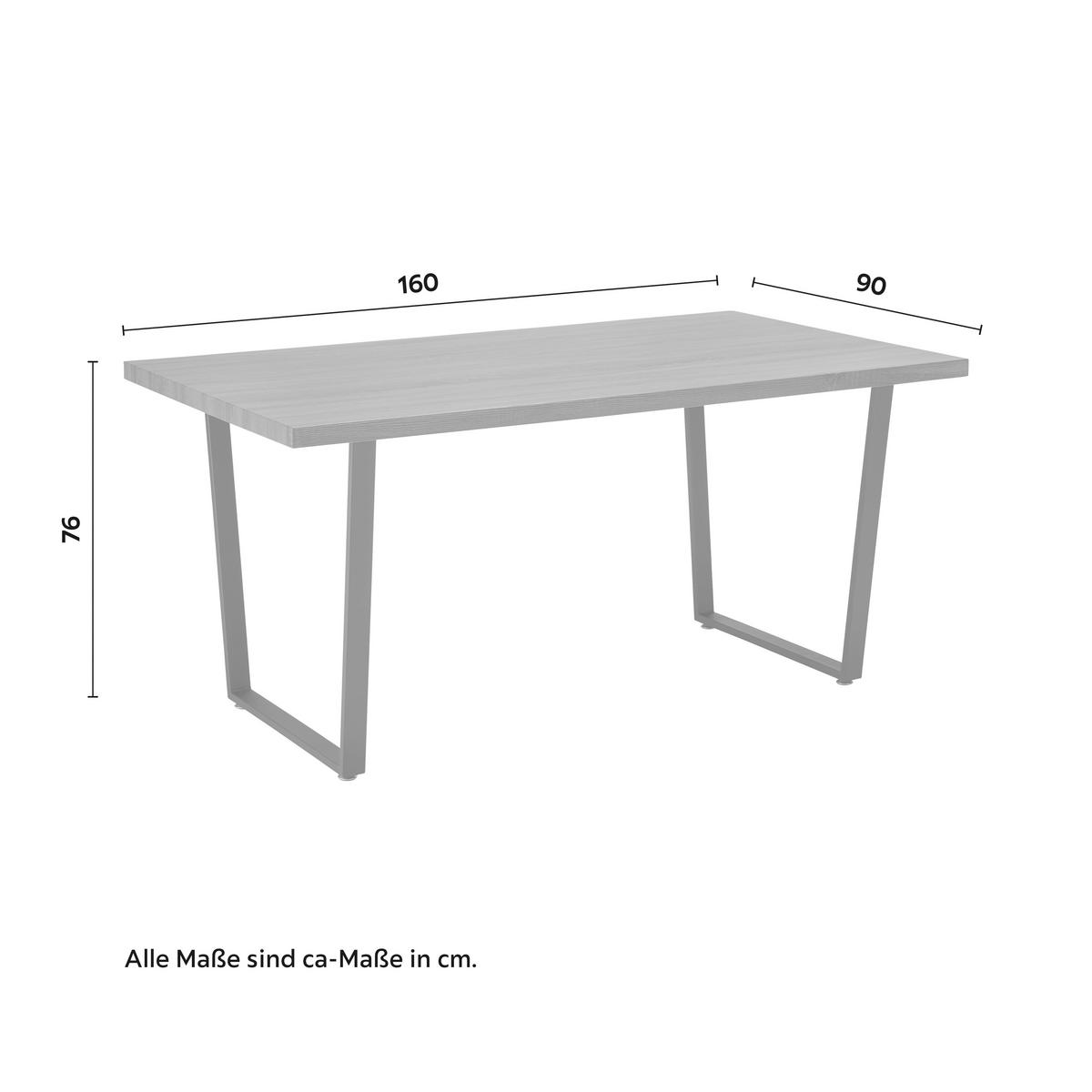 Stůl Dave  160x90cm - černá/barvy vlašských ořechů, Moderní, kov/dřevo (160/90/76cm) - Bessagi Home