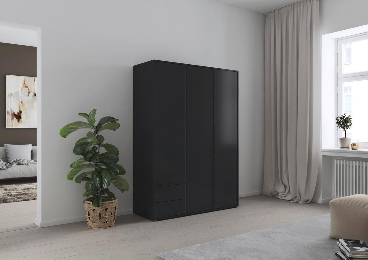 Drehtürenschrank Nabila Grau B: 140 cm - Grau, MODERN, Holzwerkstoff (140/194/53cm) - Rauch Möbel