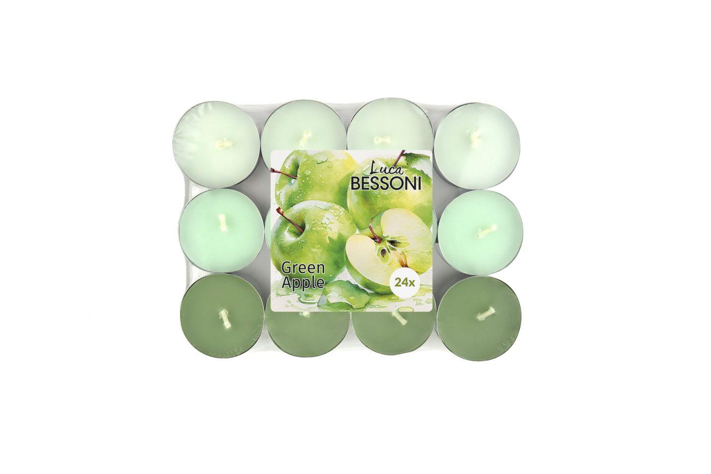 Teelichtset Mareike - Silberfarben/Grün, Basics, Naturmaterialien/Textil - Luca Bessoni